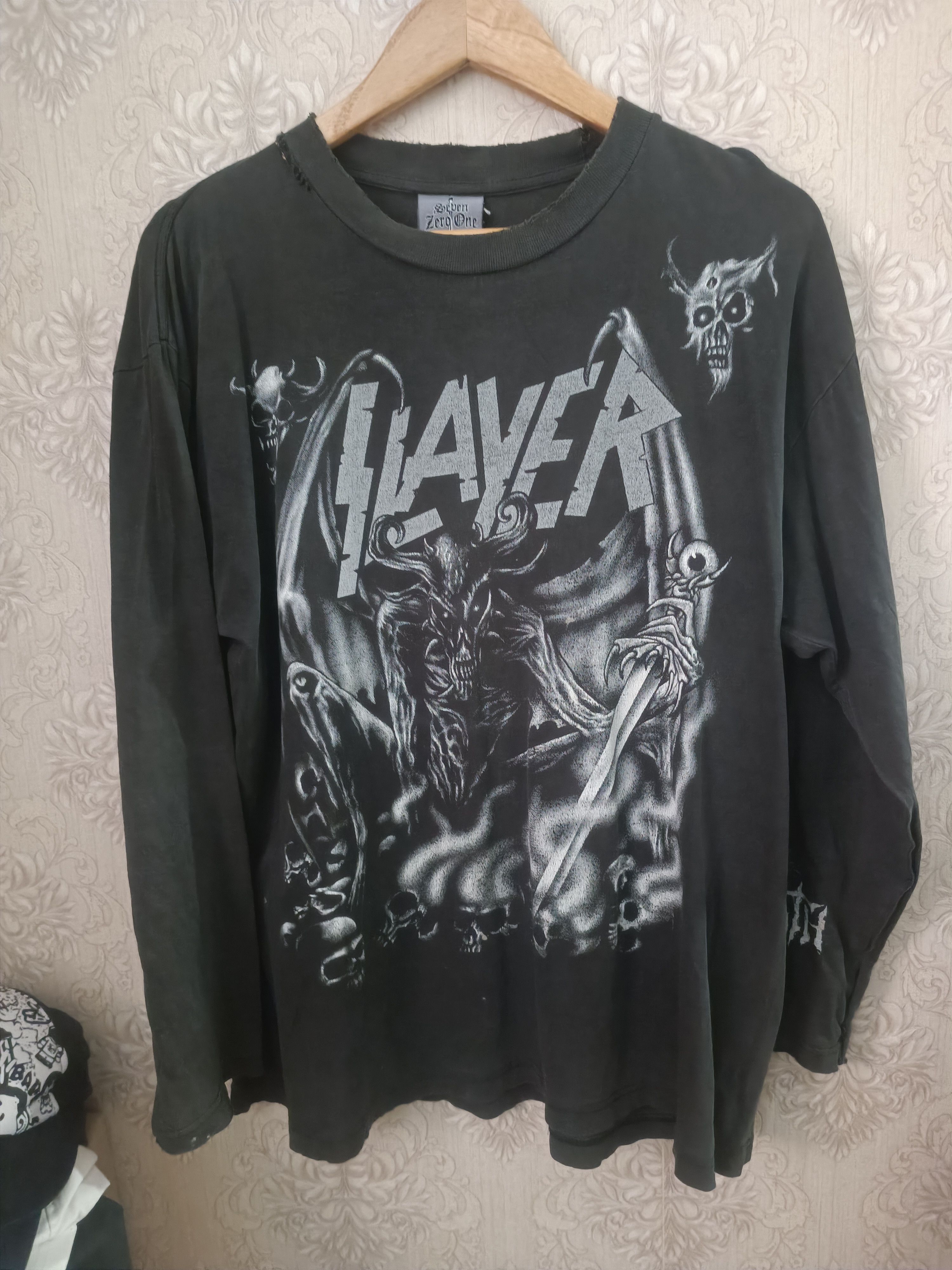 Band Tees Vintage Faded Slayer Live Death Distressed Long Sleeve Tee Size US L / EU 52-54 / 3 - 1 Thumbnail