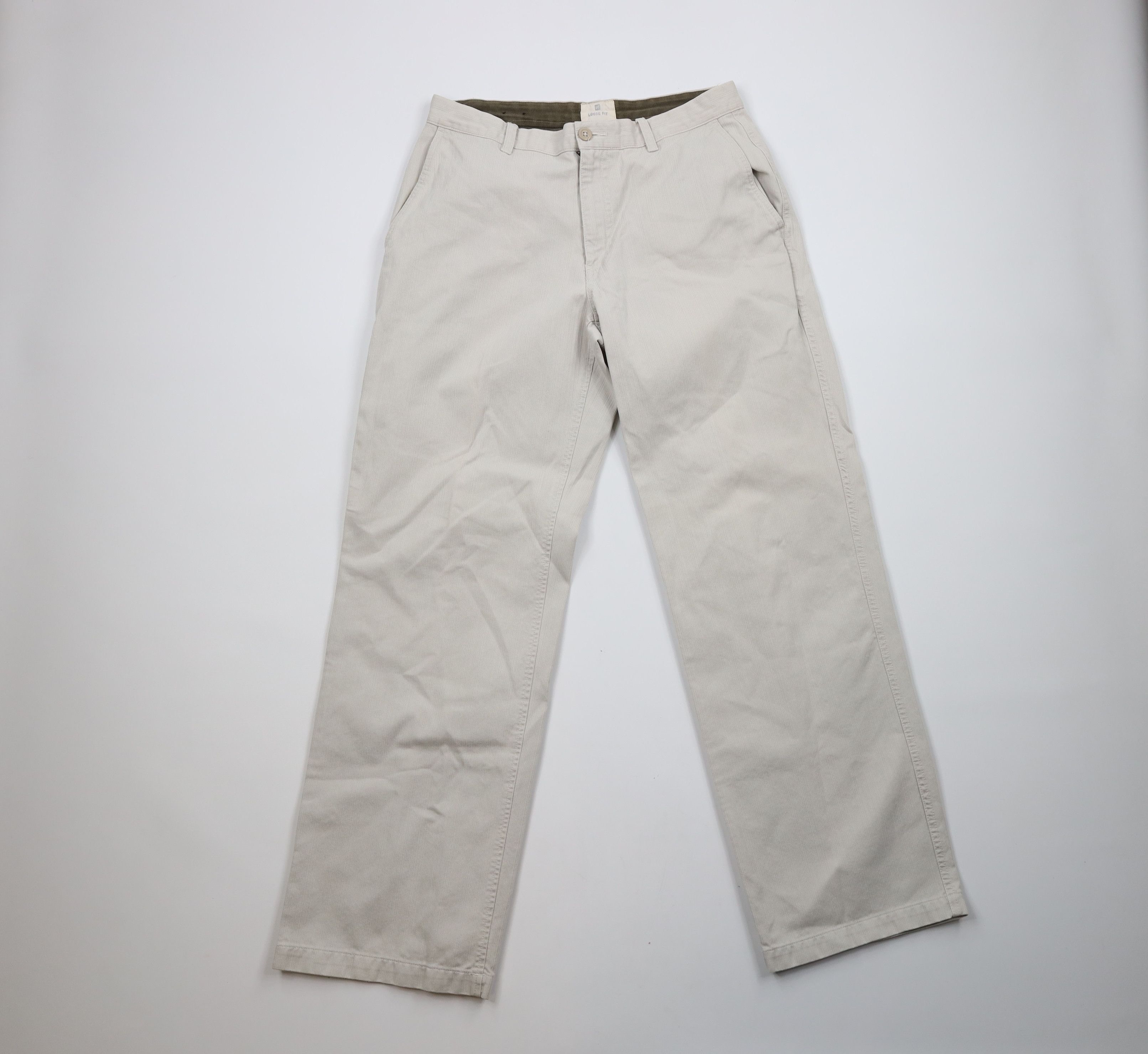 Gap × Vintage Vintage Gap Loose Fit Wide Leg Striped Chino Pants Beige Size US 32 / EU 48 - 1 Thumbnail