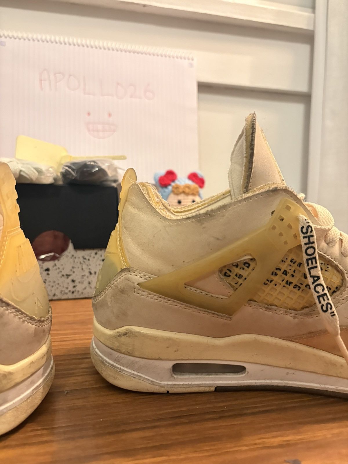 Nike × Off-White Off-White Nike Air Jordan 4 Sail US8 Size US 8 / EU 41 - 14 Thumbnail