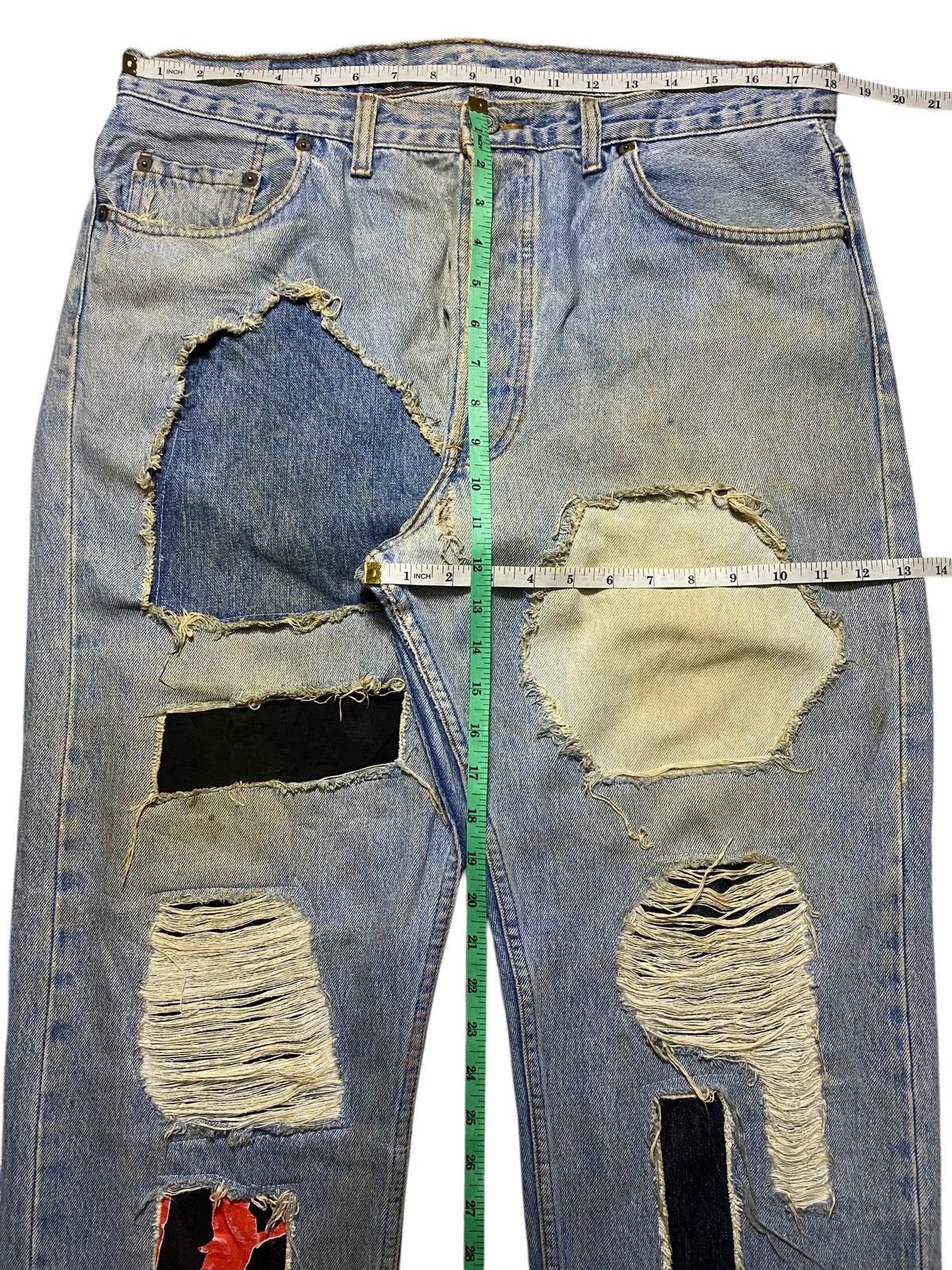 Levi's Vintage Clothing Levis 501 80’s Grunge Patches Style Distressed Jeans Size US 36 / EU 52 - 21 Thumbnail