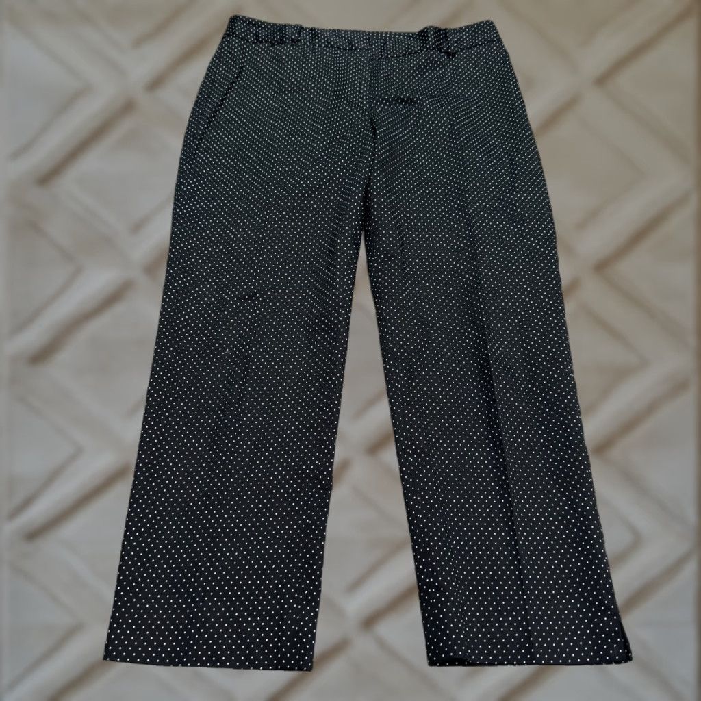 Talbots VINTAGE Talbots Nautical Polka Dot Dress Pants Womens 8 Black Business Casual Workwear Modern Classic Size 30" / US 8 / IT 44 - 1 Thumbnail