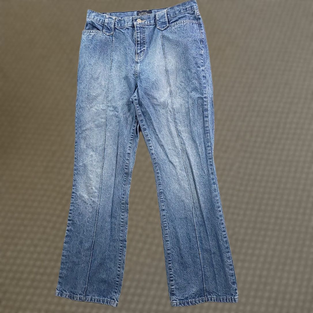 Vintage VINTAGE Sonoma Jeans Womens 14 Blue Denim Center Seam Bootcut High Rise Med Wash Mens? Size 36" / US 14 / IT 50 - 1 Thumbnail