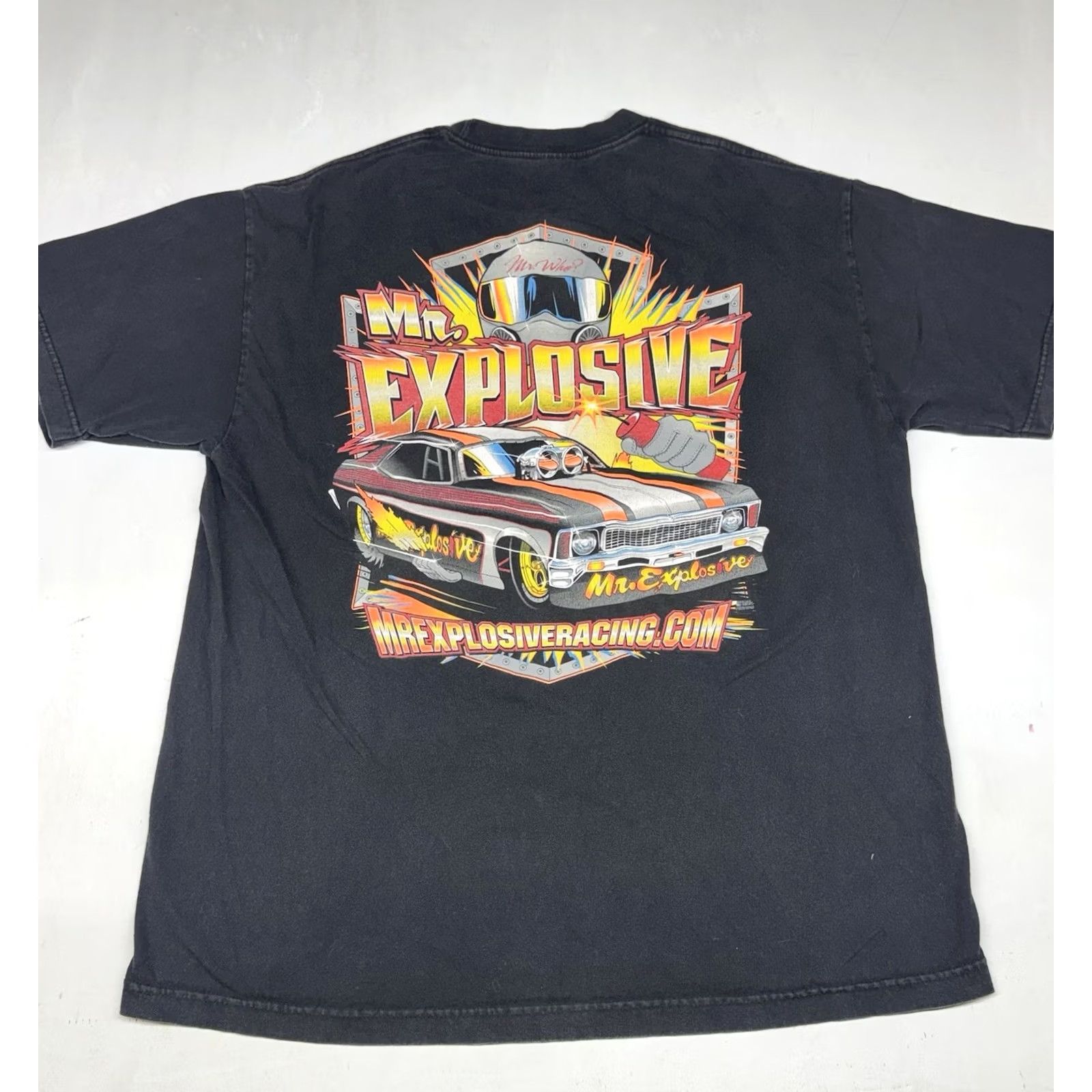 Speedo VINTAGE Mr Explosive Racing Shirt Mens XL Sports Car Street Race Speed Black Cotton 90s Mens Size US XL / EU 56 / 4 - 7 Thumbnail