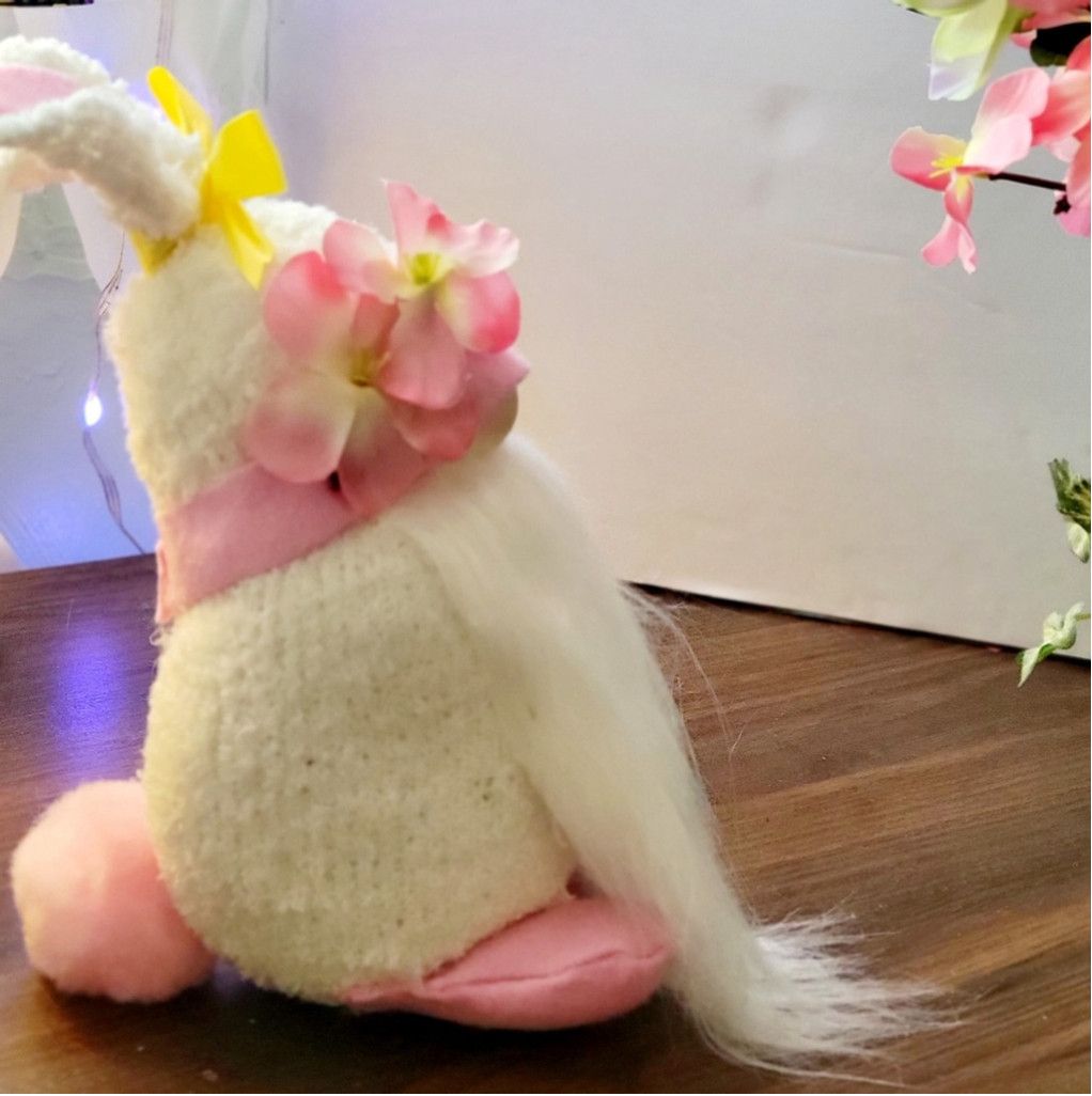 Handmade Pink Plumeria Flower Easter Bunny Spring Time Gnome Size ONE SIZE - 7 Thumbnail