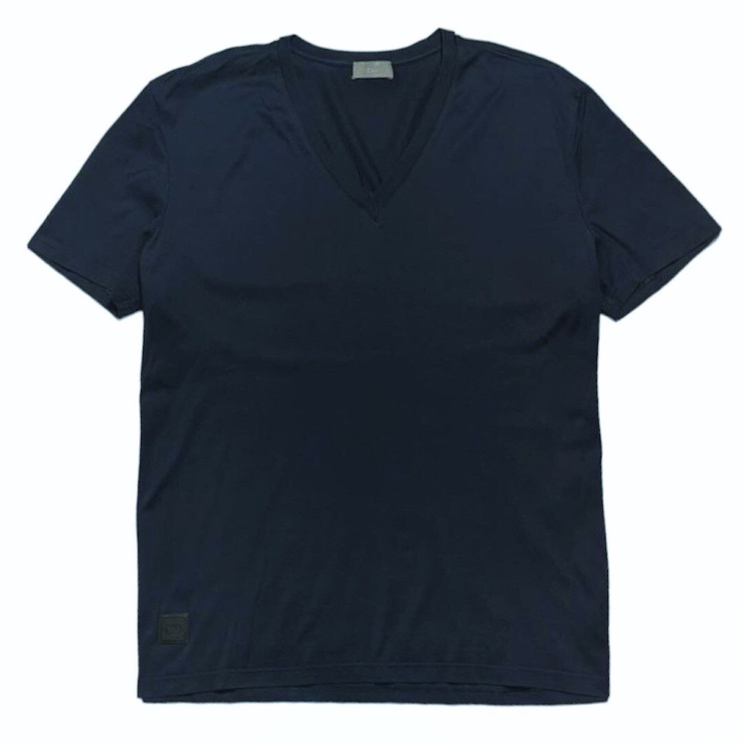 Dior 👕Dior V-neck Navy Blue Shirt Size US L / EU 52-54 / 3 - 1 Thumbnail