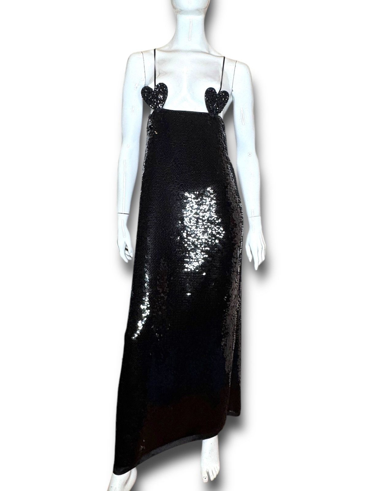 Gucci Gucci Long Black Sequin Dress with Heart Details, Made in It | Grailed
