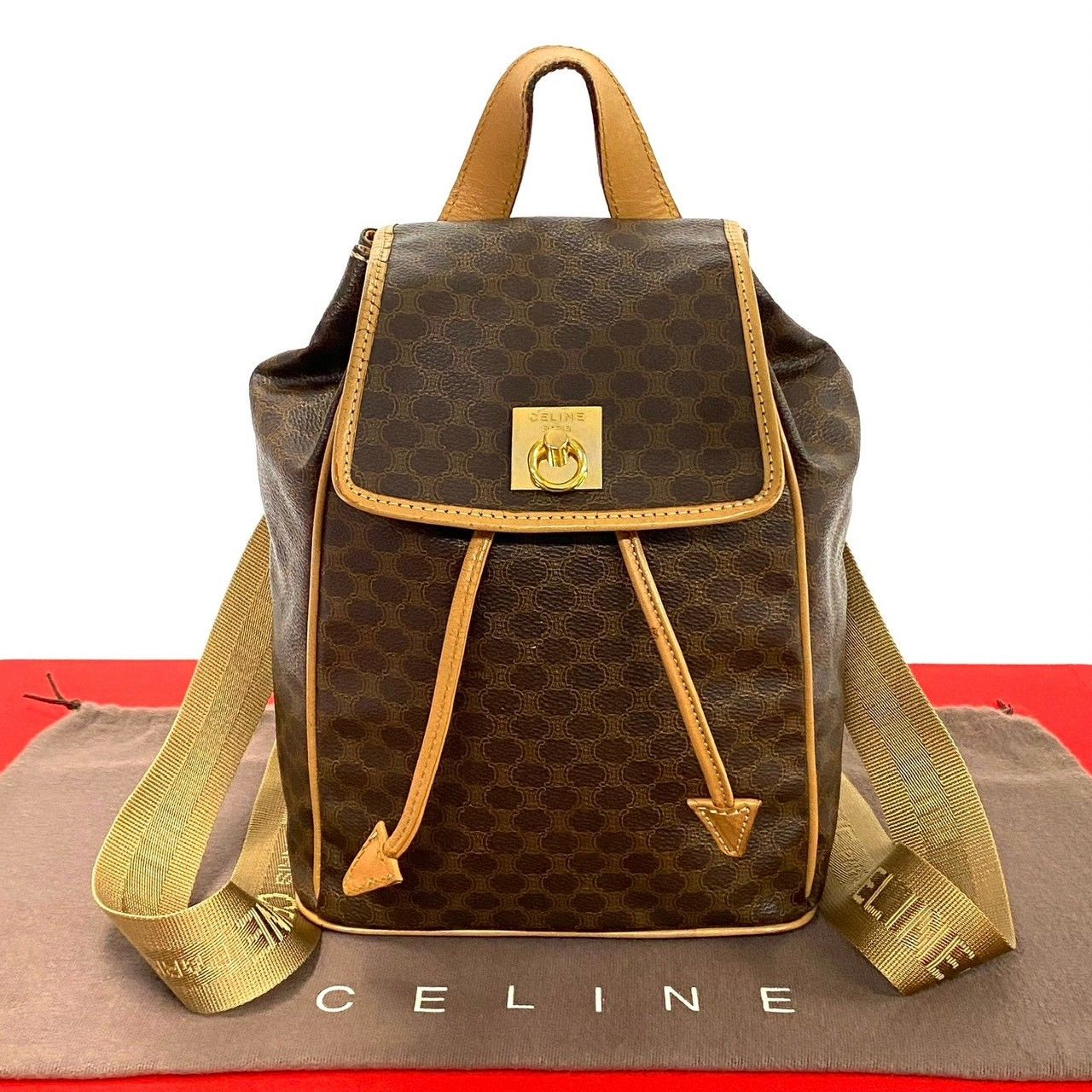 Celine Celine Macadam Blazon Leather Backpack Leather Backpack