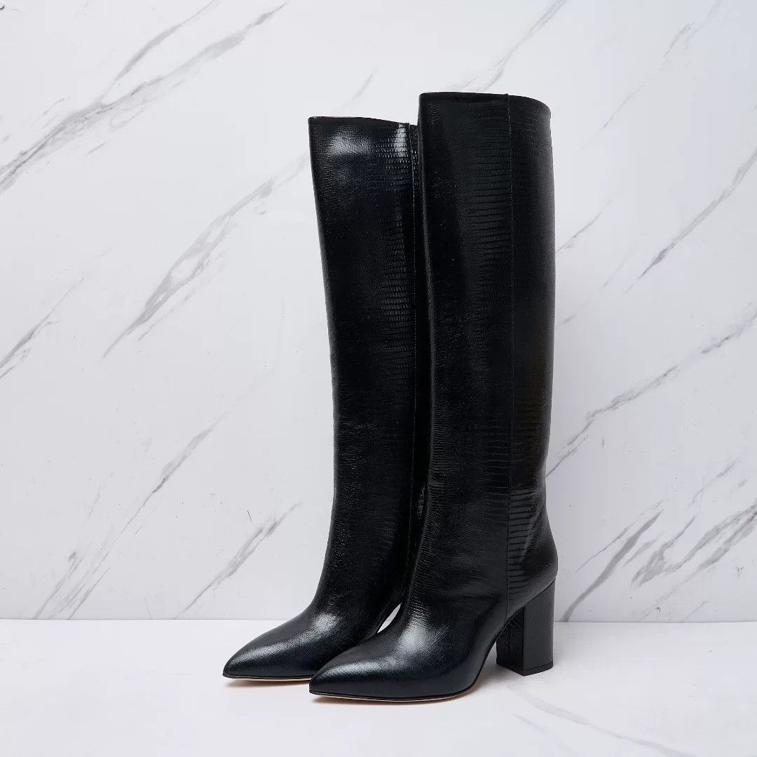 Paris Texas Paris Texas Croc Embossed Block Heel Boots Size US 6 / IT 36 - 1 Thumbnail