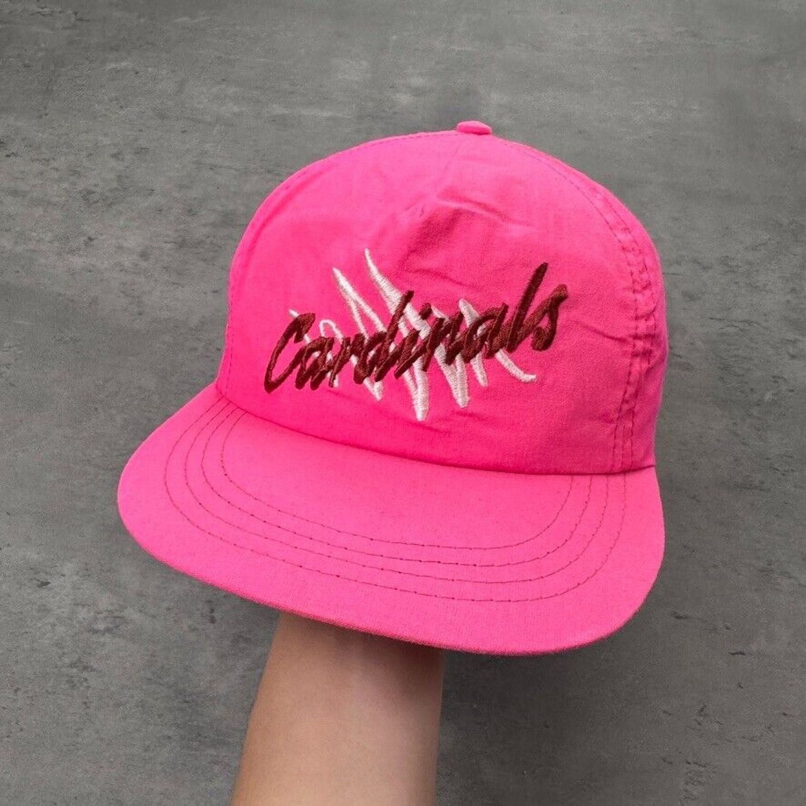 Vintage St. Louis Cardinals Script Scribble 80s Pink MLB Hat