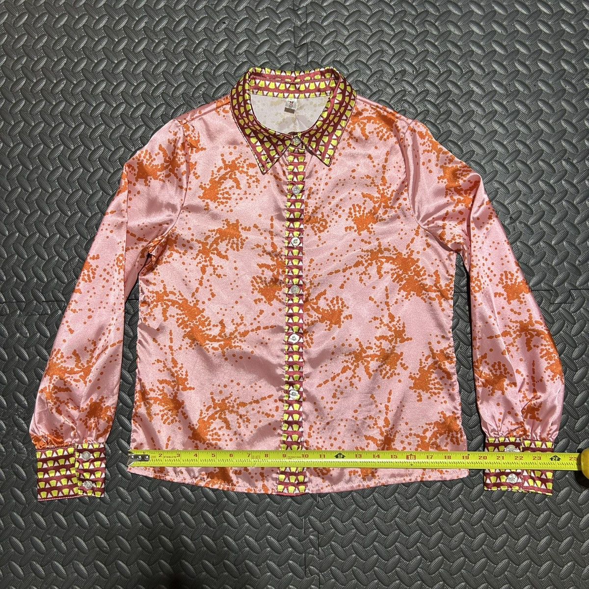 Other OC Order Plus Silky Button Down Shirt Geometric Womens Small Size S / US 4 / IT 40 - 7 Thumbnail