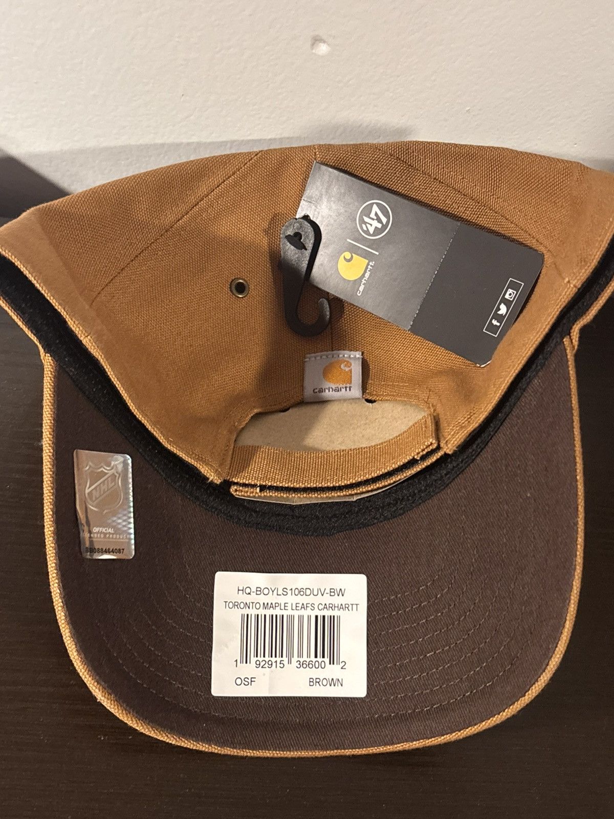 47 Brand × Carhartt Toronto Maple Leafs 47’ Brand Carhartt Hat 47’MVP Adjustable Size ONE SIZE - 4 Thumbnail