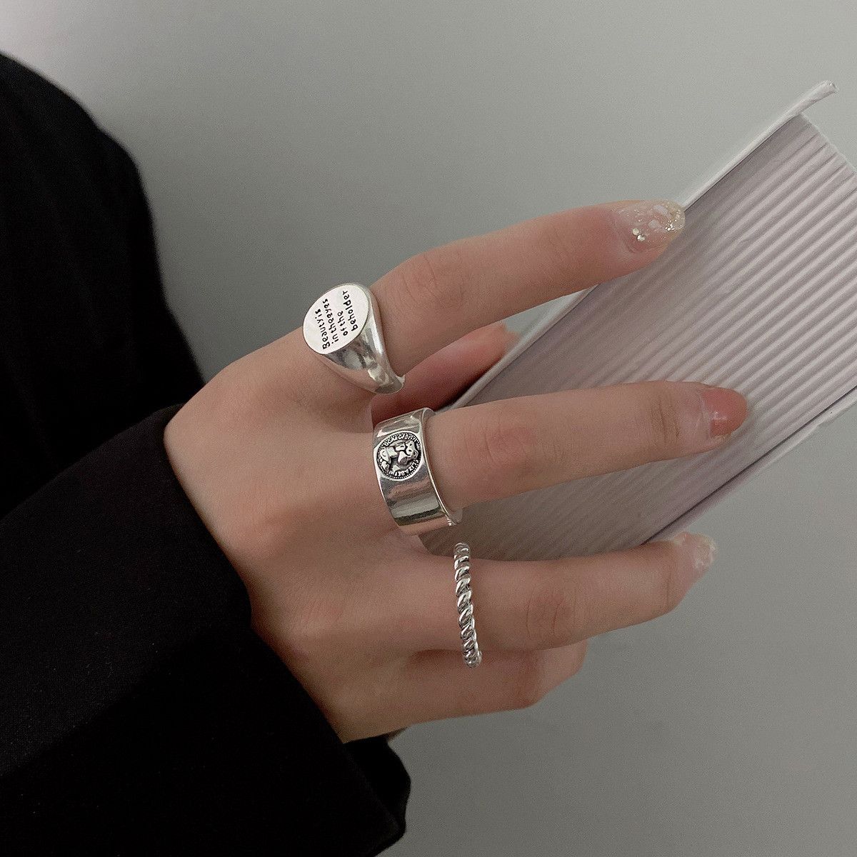Jewelry Modern Jewelry Rings Open Size Chrome Ring (Size 7-13) Size ONE SIZE - 1 Thumbnail