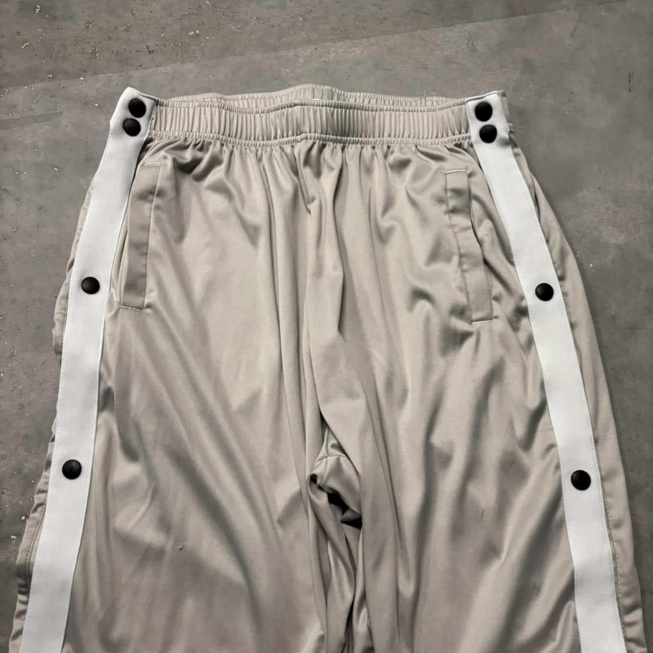 Japanese Brand × Vintage Crazy Vintage Y2K/2000s Cream White Striped Streetwear Skater Tear-Away Track Pants! Size US 30 / EU 46 - 3 Thumbnail