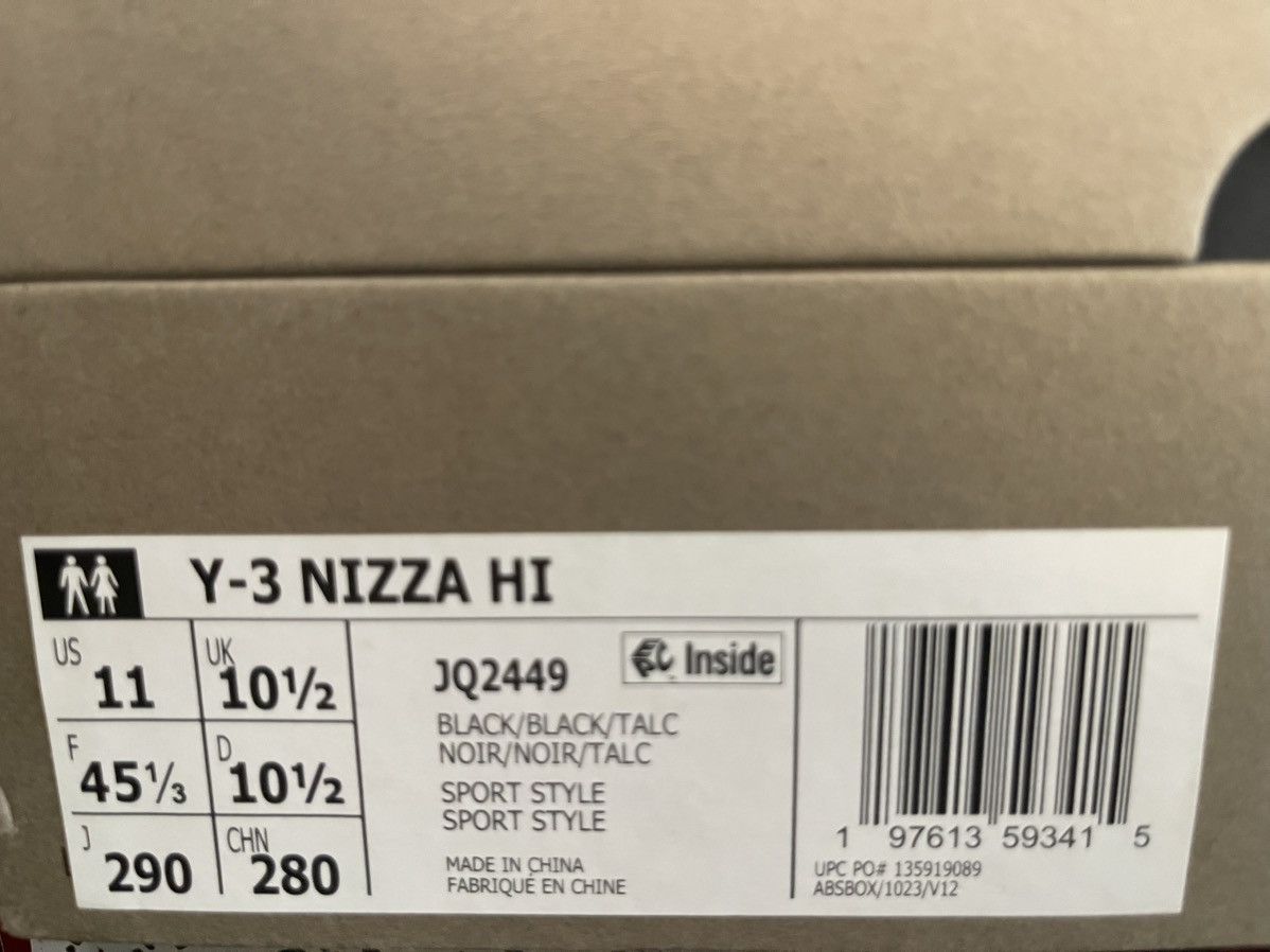 Adidas × Y's Adidas Y3 Nizza Hi Top Black Talc by Yohji Yamamoto Size 11 Size US 11 / EU 44 - 8 Thumbnail