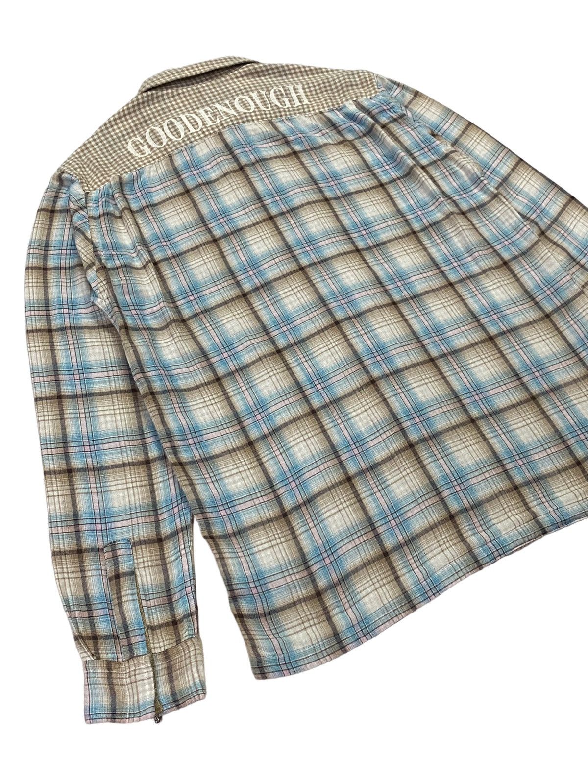 GOODENOUGH × Japanese Brand Goodenough Spellout Checked Shirt Button Ups Size US M / EU 48-50 / 2 - 19 Thumbnail