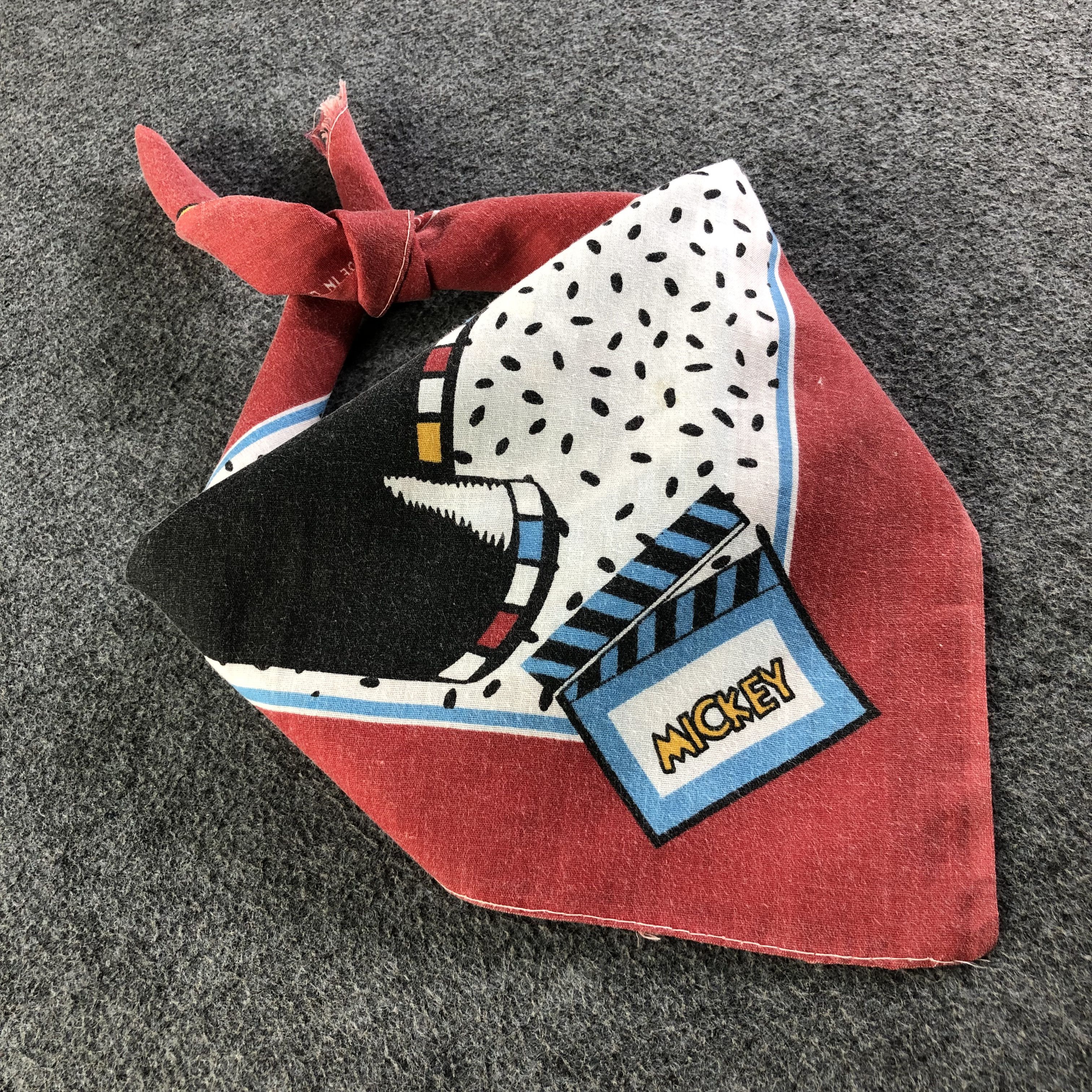 Disney × Mickey Mouse × Vintage Mickey and Friends Handkerchief Bandana Neckerchief H2314B Size ONE SIZE - 8 Thumbnail