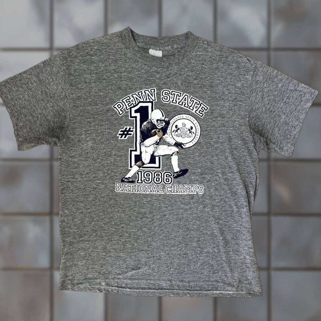 Vintage Vintage Penn State Shirt M Gray 80s NCAA Football National Champions Made in USA Size US M / EU 48-50 / 2 - 1 Thumbnail