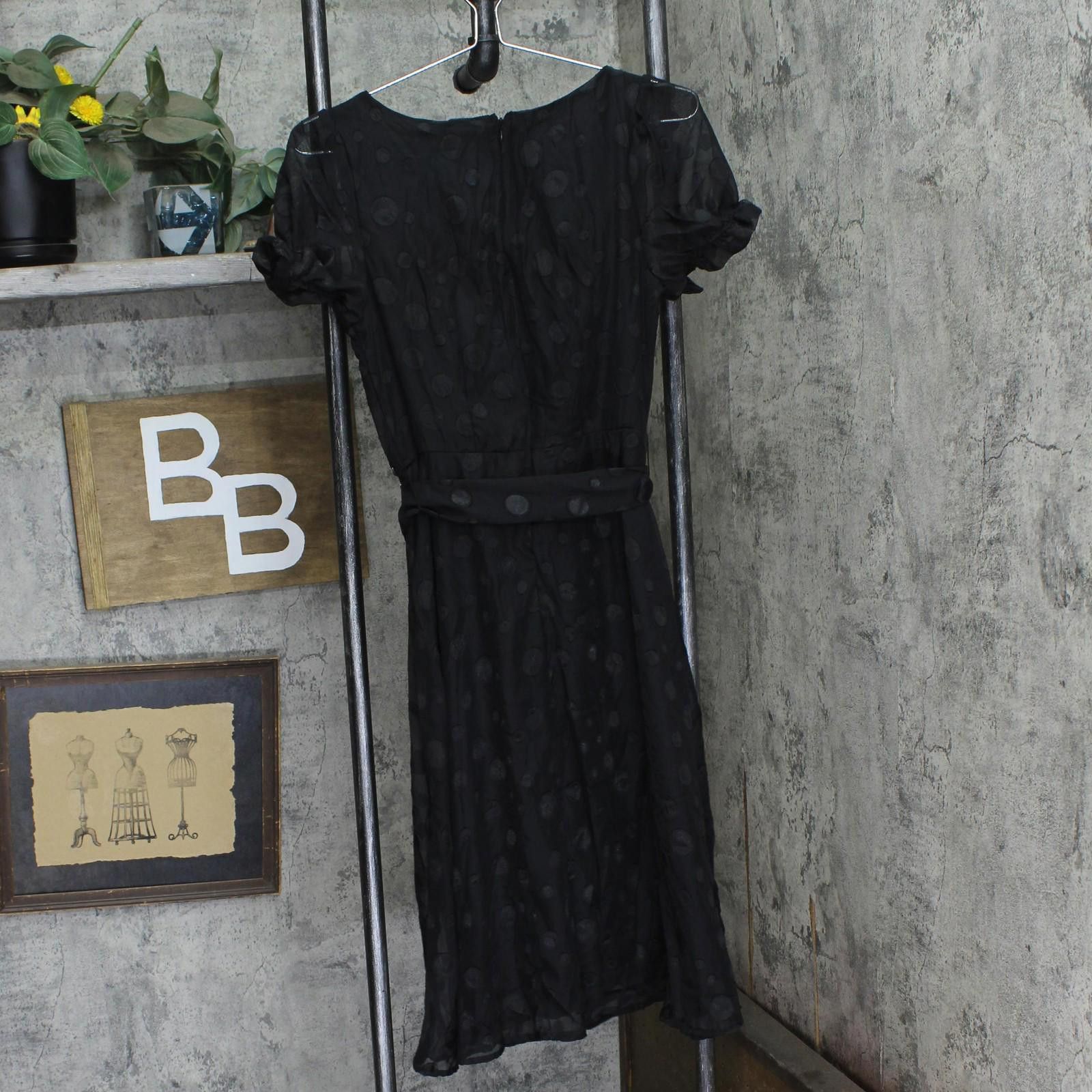 Other Nwt Ny Collection Chiffon Midi Dress Black Multi Circle Pm Size M / US 6-8 / IT 42-44 - 2 Thumbnail