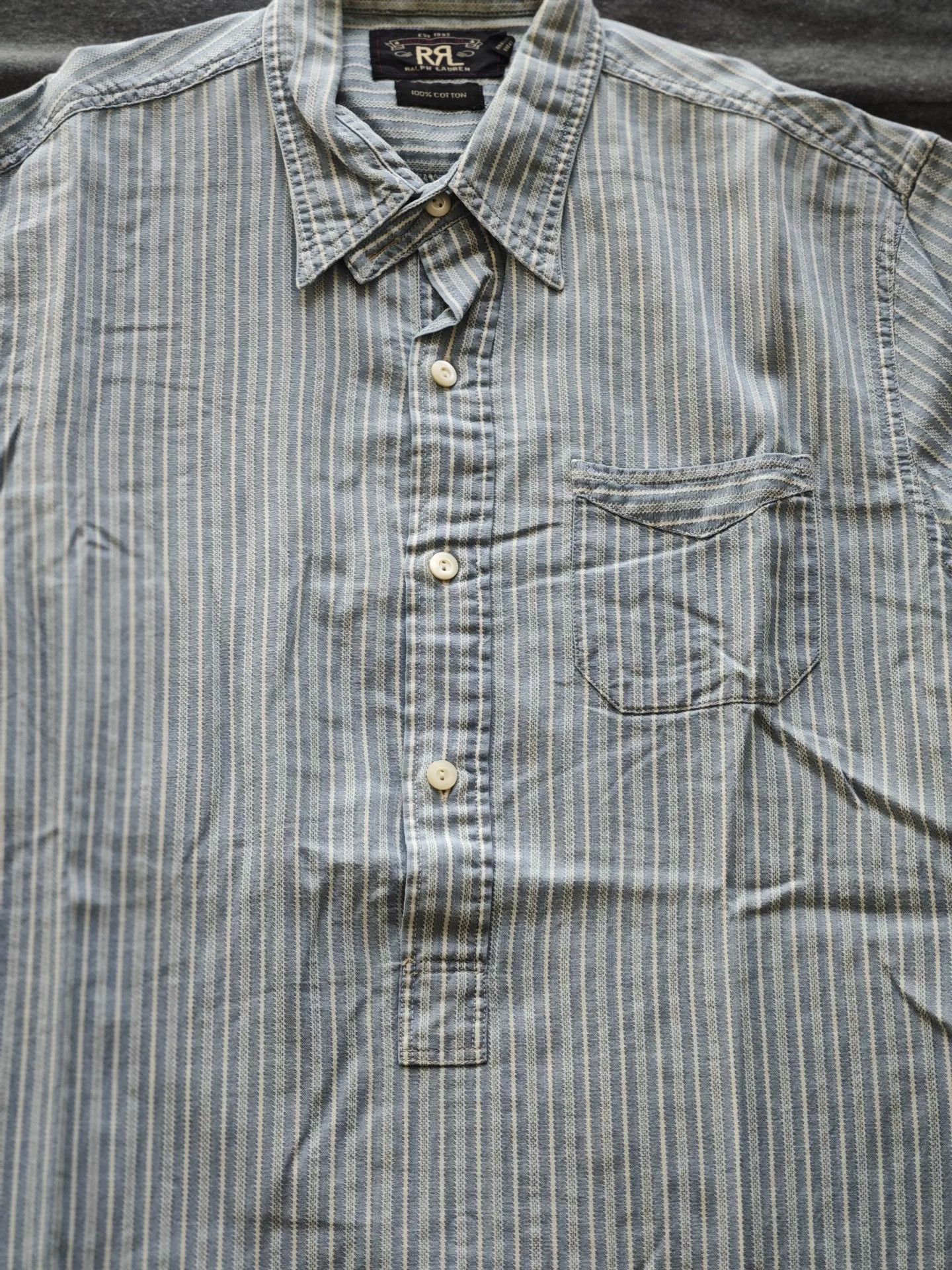 RRL Ralph Lauren RRL Vintage Discontinued Striped Shirt Size US S / EU 44-46 / 1 - 1 Thumbnail