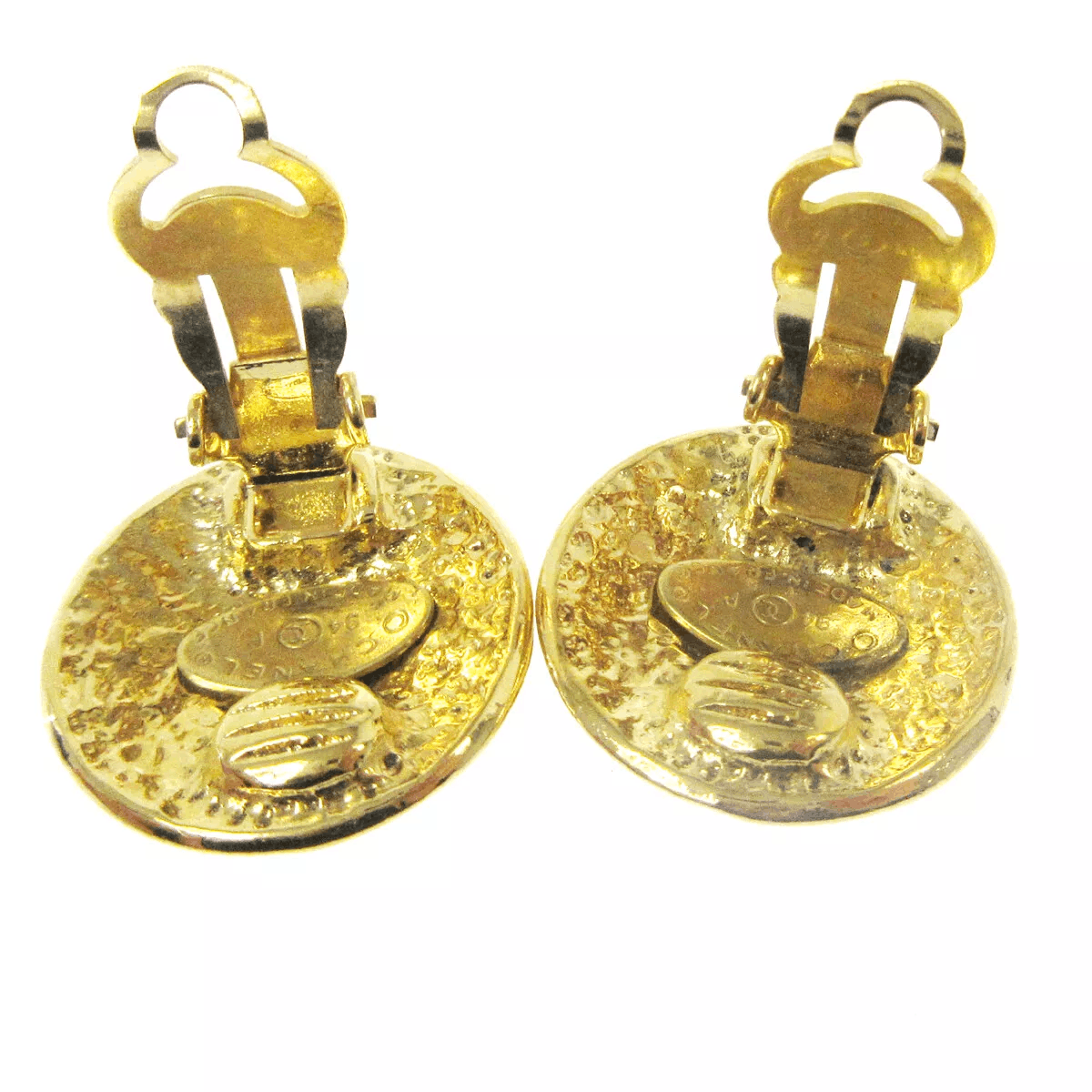 Chanel CHANEL CC Logos Button Motif Earrings Gold-Tone Size ONE SIZE - 9 Thumbnail
