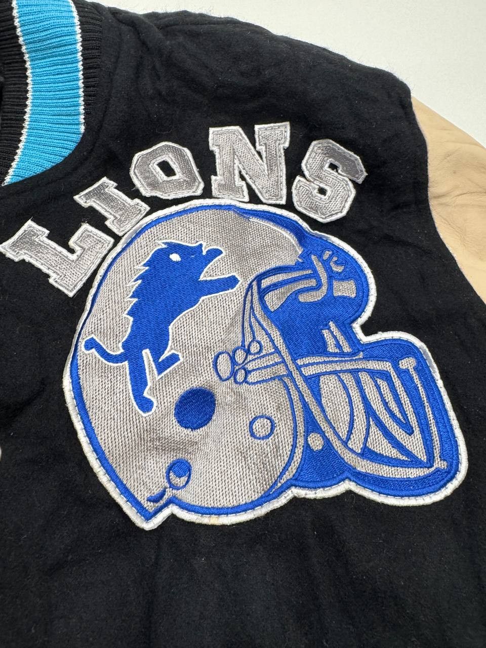 NFL Detroit Lions Vintage Varsity Jacket NFL Leather Sleeves Size US M / EU 48-50 / 2 - 3 Thumbnail