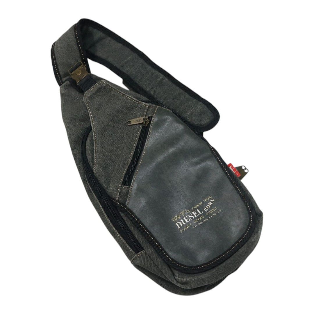 Diesel DIESEL Leather & Canvas Combo Hip Bag Size ONE SIZE - 1 Thumbnail