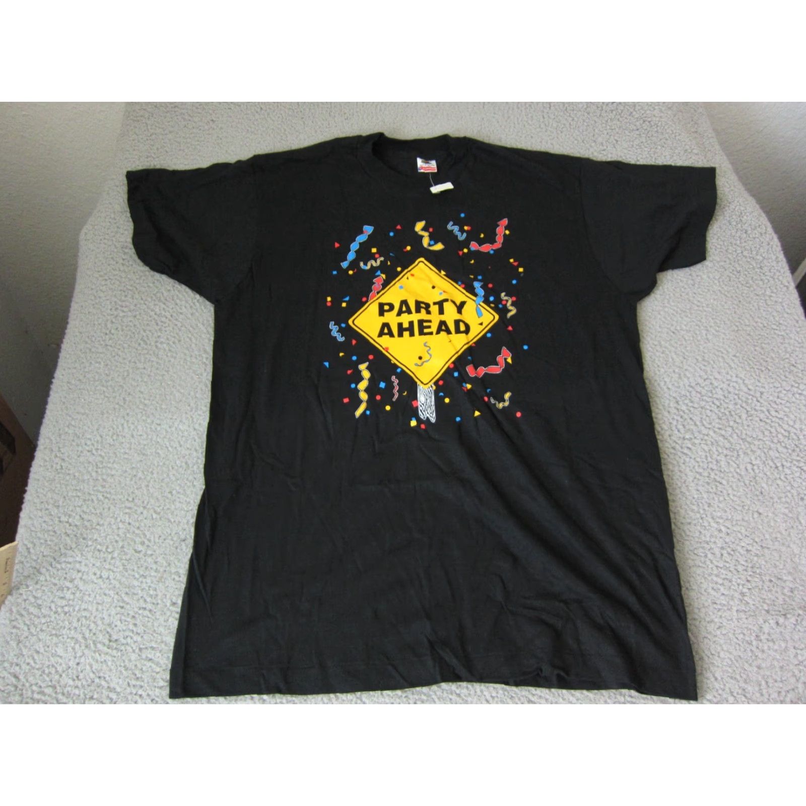 Fruit Of The Loom VINTAGE Fruit of the Loom Shirt Mens XL Black Crew Neck Short Sleeve T-Shirt Logo - Classic Fit Size US XL / EU 56 / 4 - 2 Thumbnail