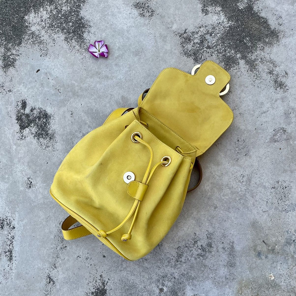 Salvatore Ferragamo Salvatore Ferragamo Yellow Suede Gancini Backpack Size ONE SIZE - 6 Thumbnail