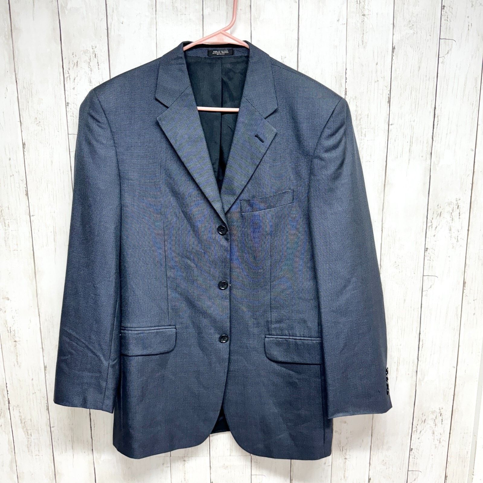 Jones New York Jones New York Blazer 40R Navy Blue Triple Button Wool Silk Size 40R - 1 Thumbnail