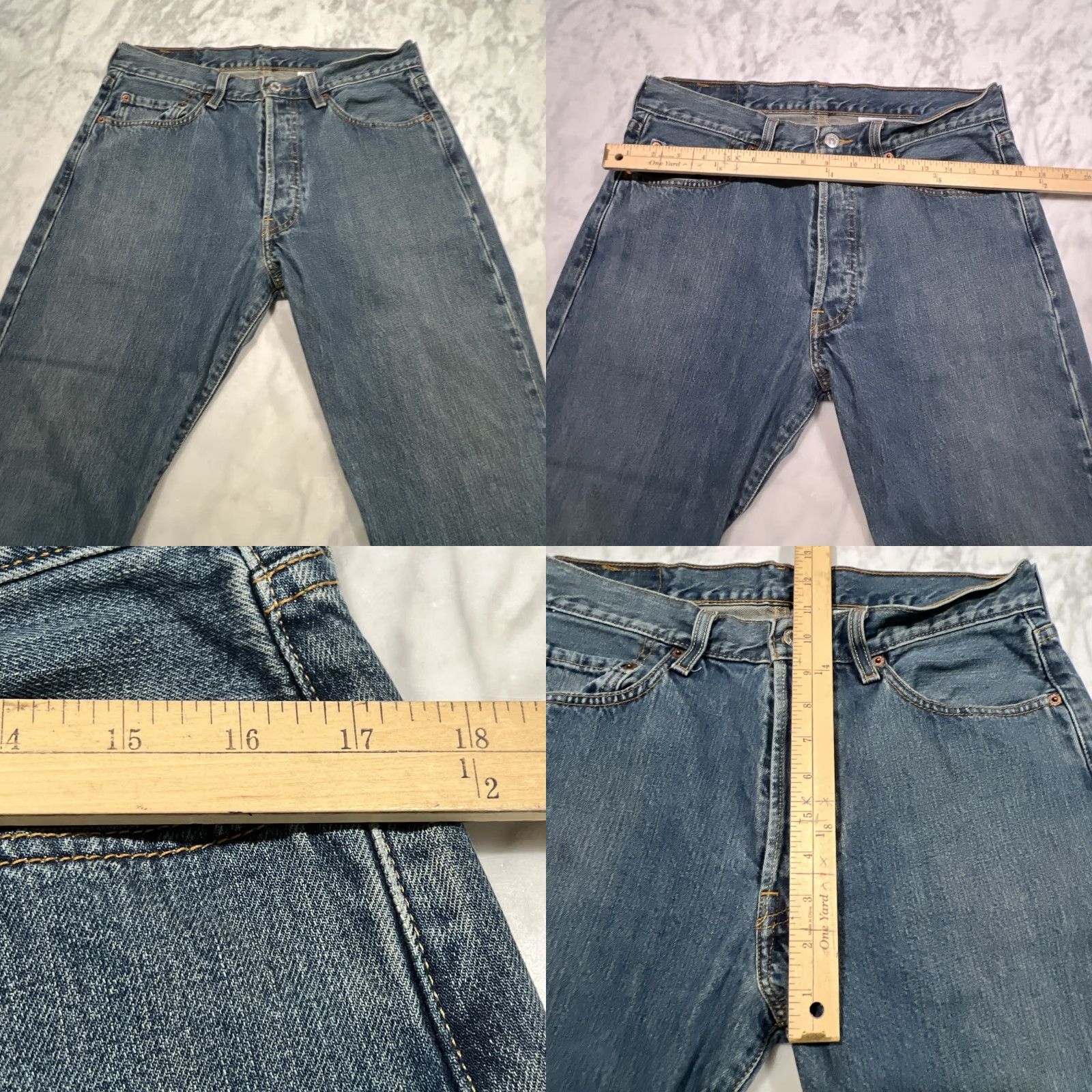 Levi's VINTAGE Levi’s 501 Jeans Button Fly 33x30 Men Blue Cotton Denim 90s Grunge Columbia Size US 33 - 8 Thumbnail