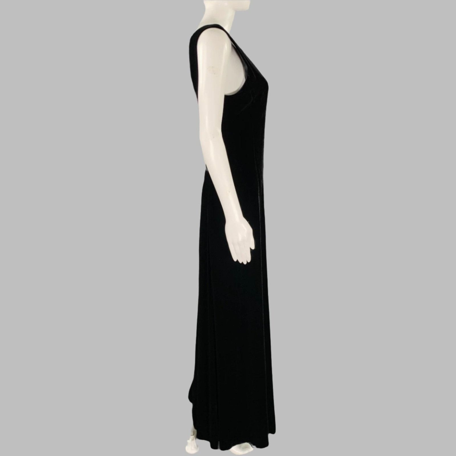 Other MARGARET OLEARY Size M Black Velvet Sleeveless Long Dress Size M / US 6-8 / IT 42-44 - 2 Thumbnail