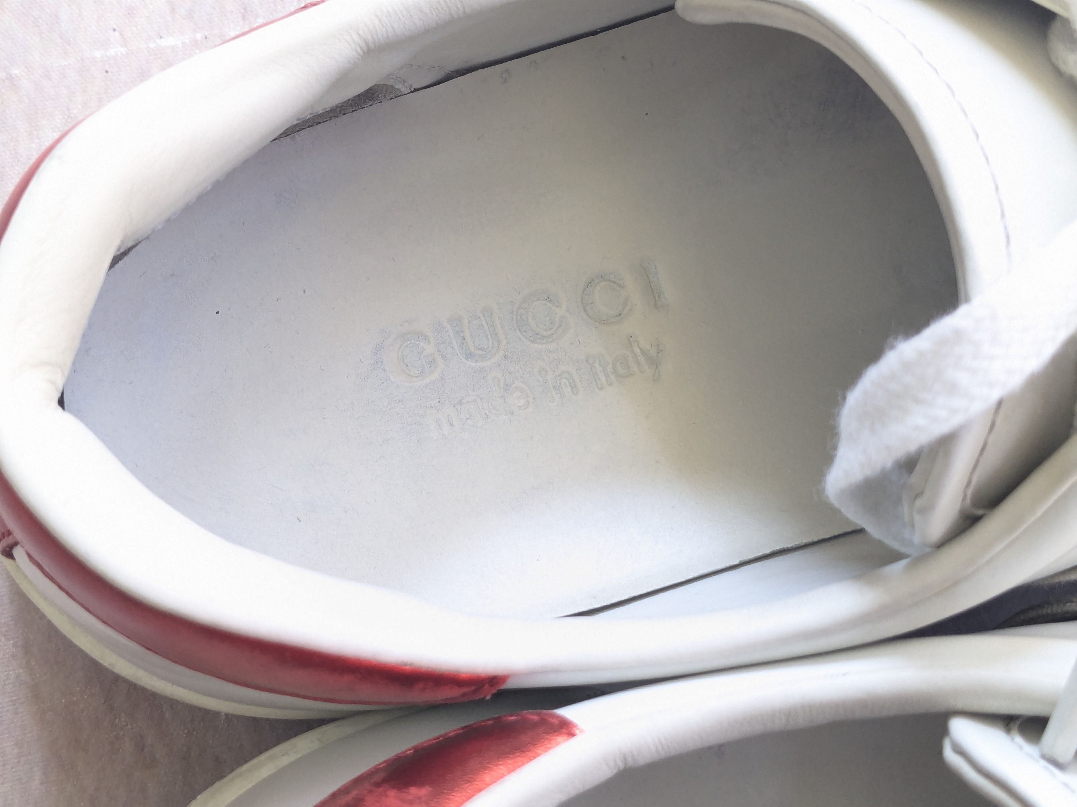 Gucci Gucci Ace Stripe Sneakers 8.5 White Leather Low Logo Size US 8.5 / EU 41-42 - 3 Thumbnail
