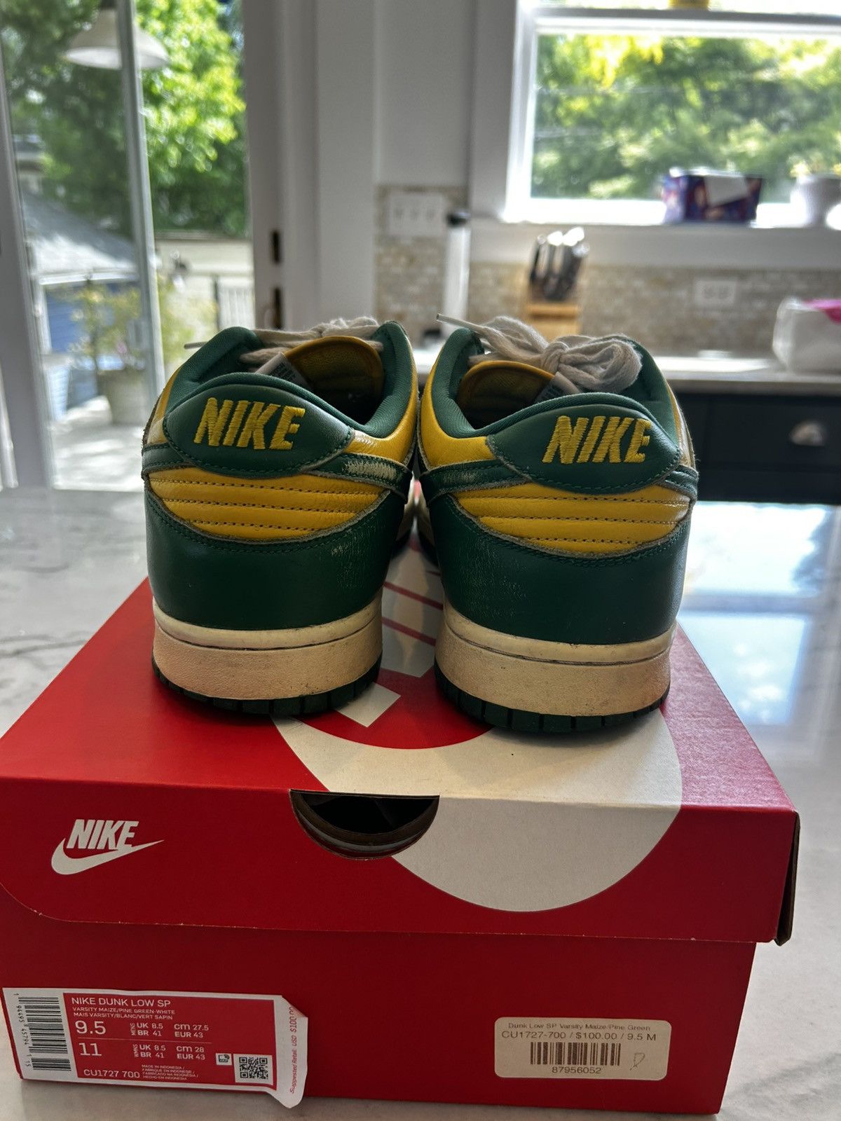 Nike Dunk Low SP Varsity Maize/Pine Green “Brazil” Size US 9.5 / EU 42-43 - 4 Thumbnail