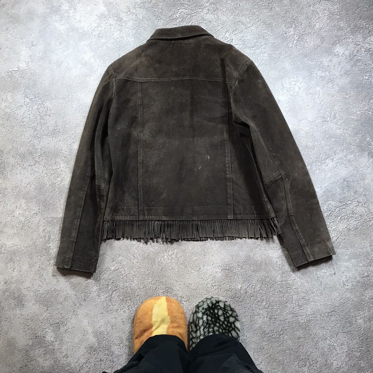 Vintage Vintage Y2K Suede Fringe Jacket Grunge Streetwear Black L Size L / US 10 / IT 46 - 6 Thumbnail