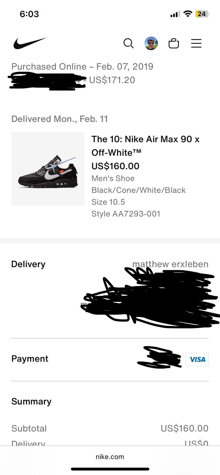 Nike × Off-White Off-White Nike Air Max 90 Black Deadstock Size 10.5 Size US 10.5 / EU 43-44 - 13 Thumbnail