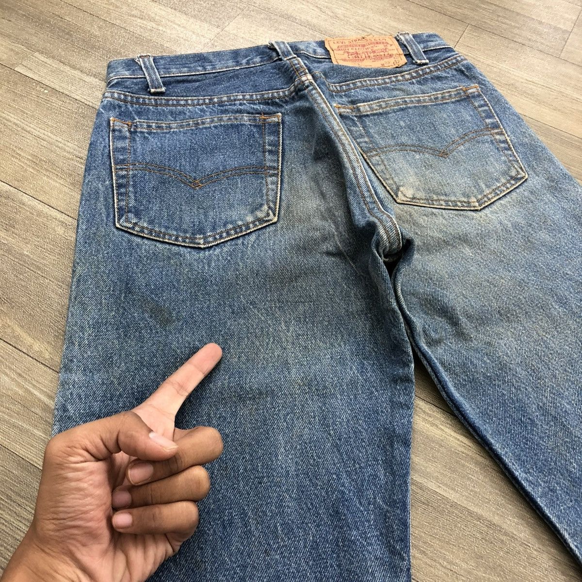 Levi's × Levi's Vintage Clothing 🇺🇸70’s Vintage Levis 501 29x32 Straight Leg Distressed Jeans Size US 29 - 23 Thumbnail