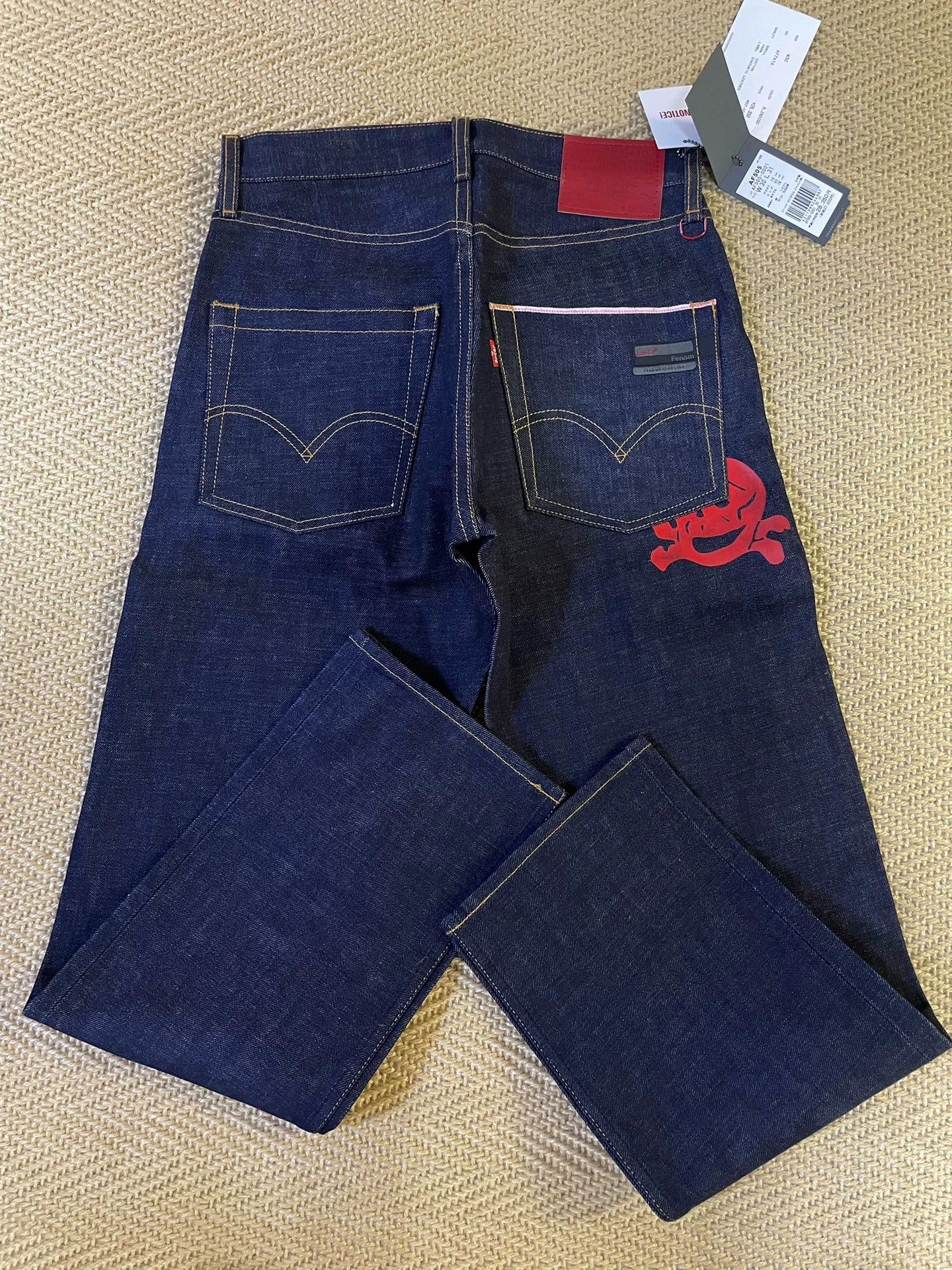 Other FENOM X AFFA Red Demon Raw 505 Loose Jeans W30L31 Rare Size US 30 / EU 46 - 3 Thumbnail