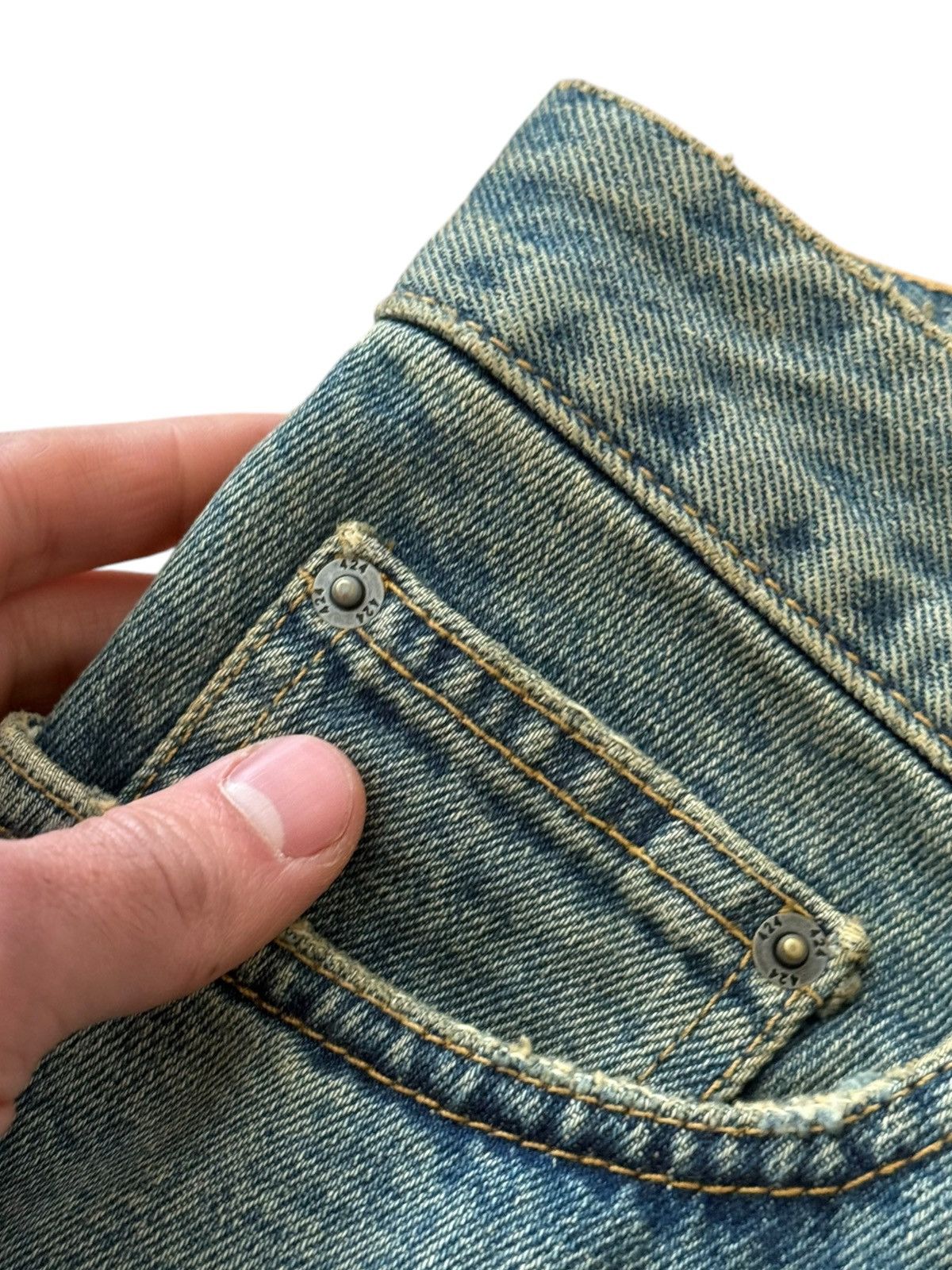 424 Rare Big Daddy Thrashed Ripped Denim Short Size US 36 / EU 52 - 21 Thumbnail