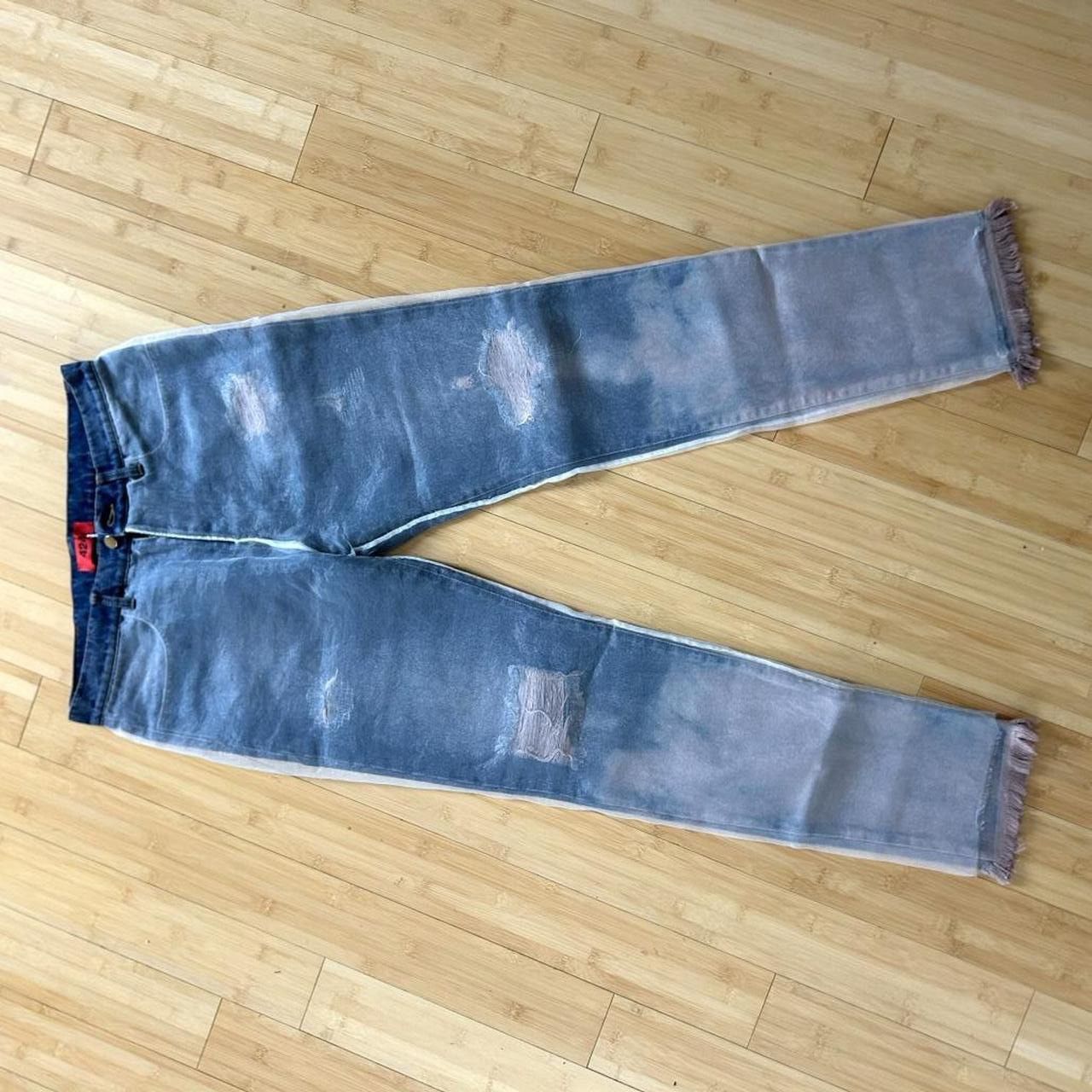 424 424 DOUBLE LAYER SKINNY BLEACHED DENIM Size US 34 / EU 50 - 1 Thumbnail