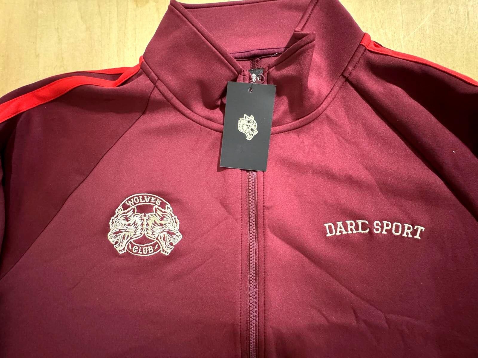 Darc Sport Darc Sport Burgundy Full Zip Track Jacket Size ONE SIZE - 3 Thumbnail