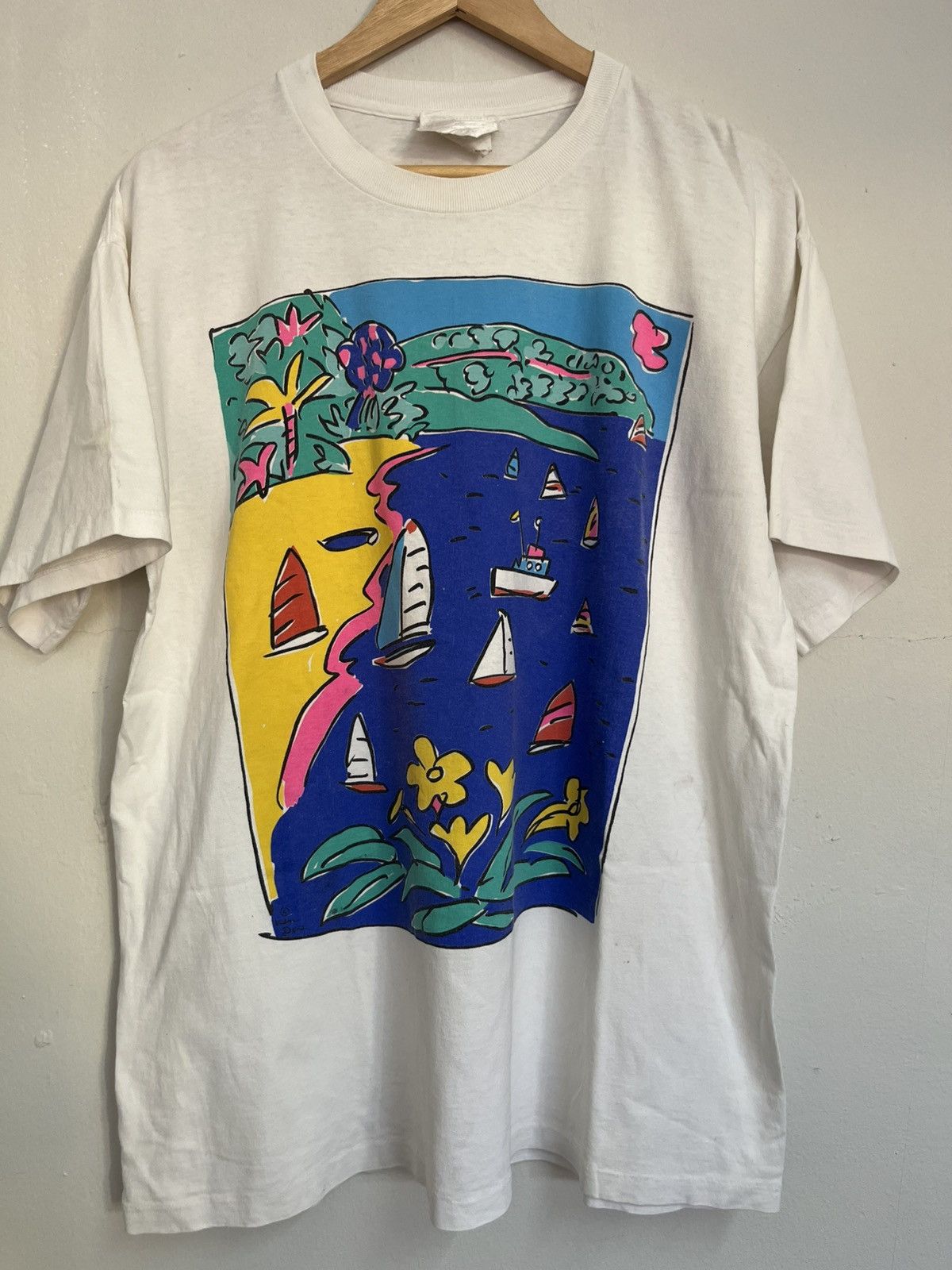 Vintage 💥Vintage 80s Art Painting Souvenir T Shirts Size US L / EU 52-54 / 3 - 1 Thumbnail