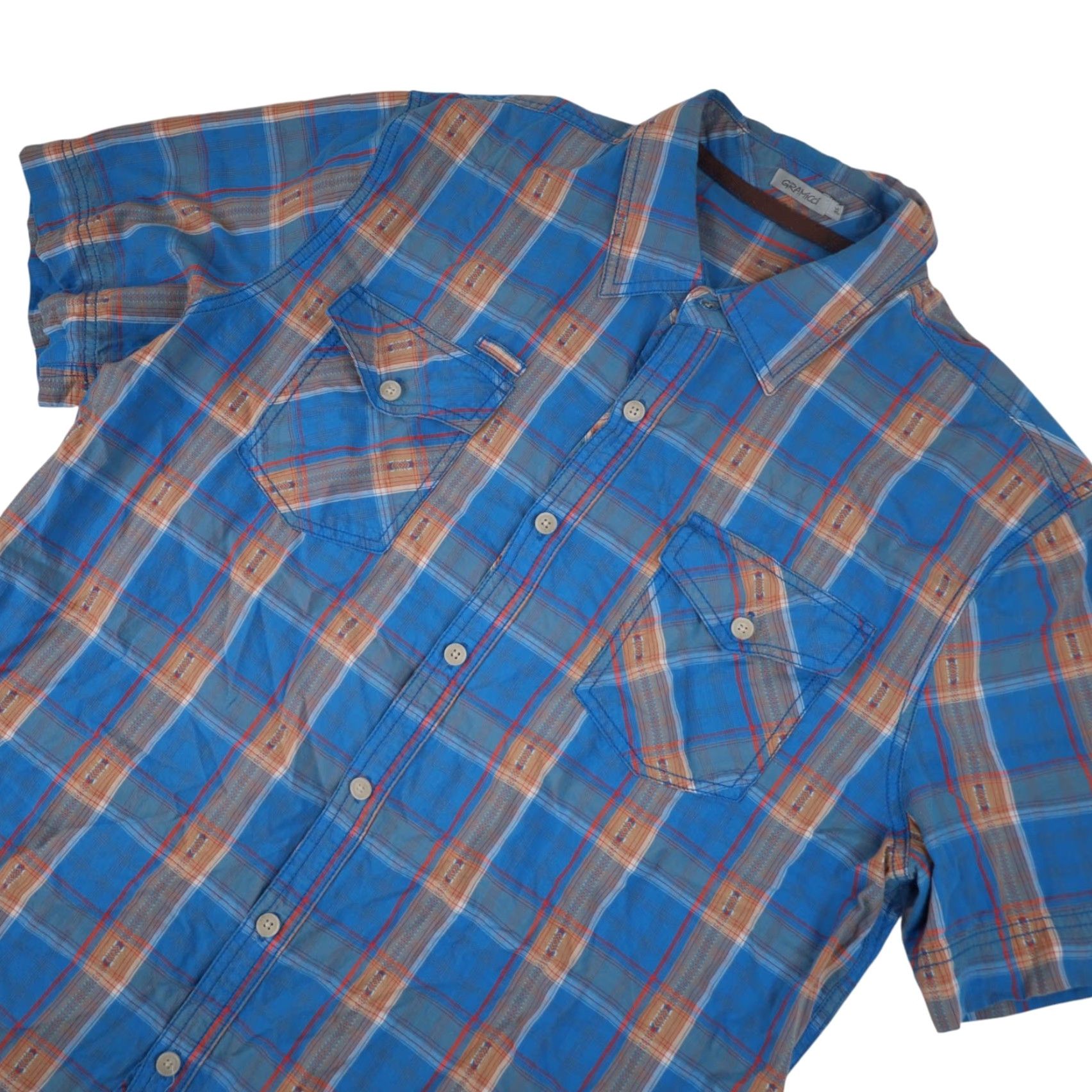 Gramicci VINTAGE Gramicci Mens XL Textured Design Adventure Shirt Blue Shirt Mens XL Blue Adventure Gramicci Size US XL / EU 56 / 4 - 2 Thumbnail
