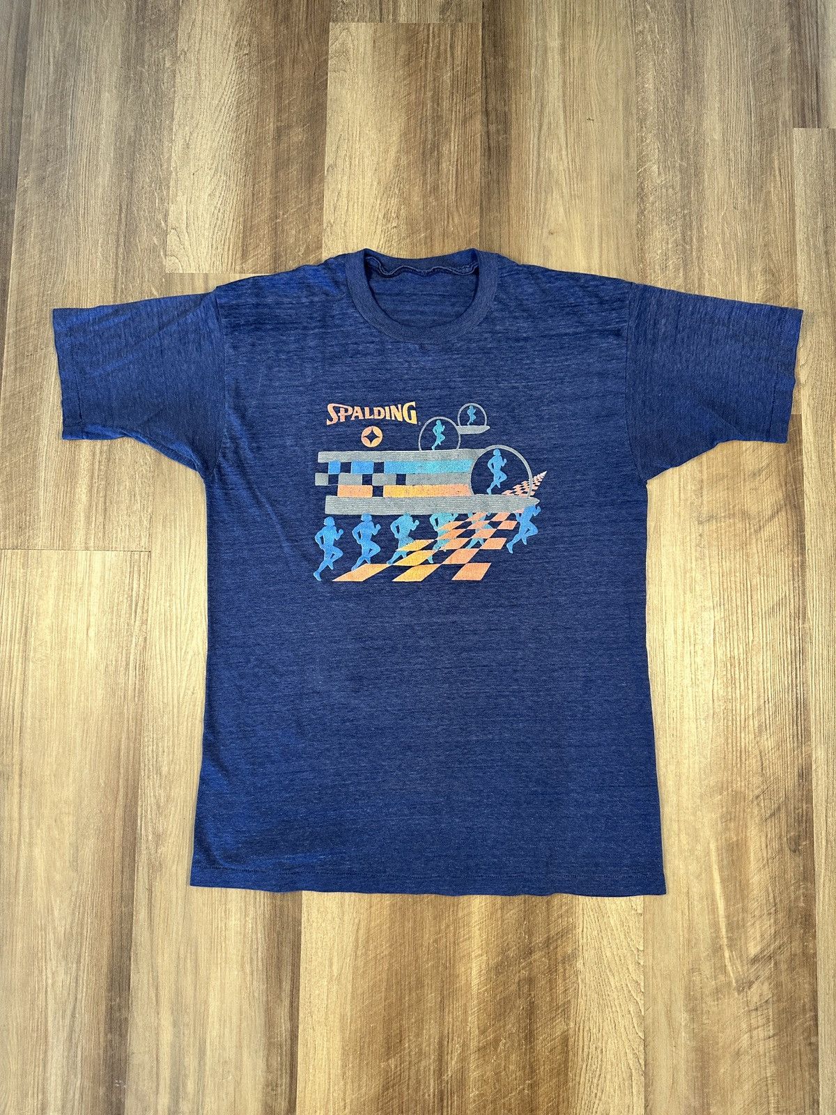 Vintage Vintage Spalding T-Shirt 1980s Single Stitch Size US L / EU 52-54 / 3 - 1 Thumbnail
