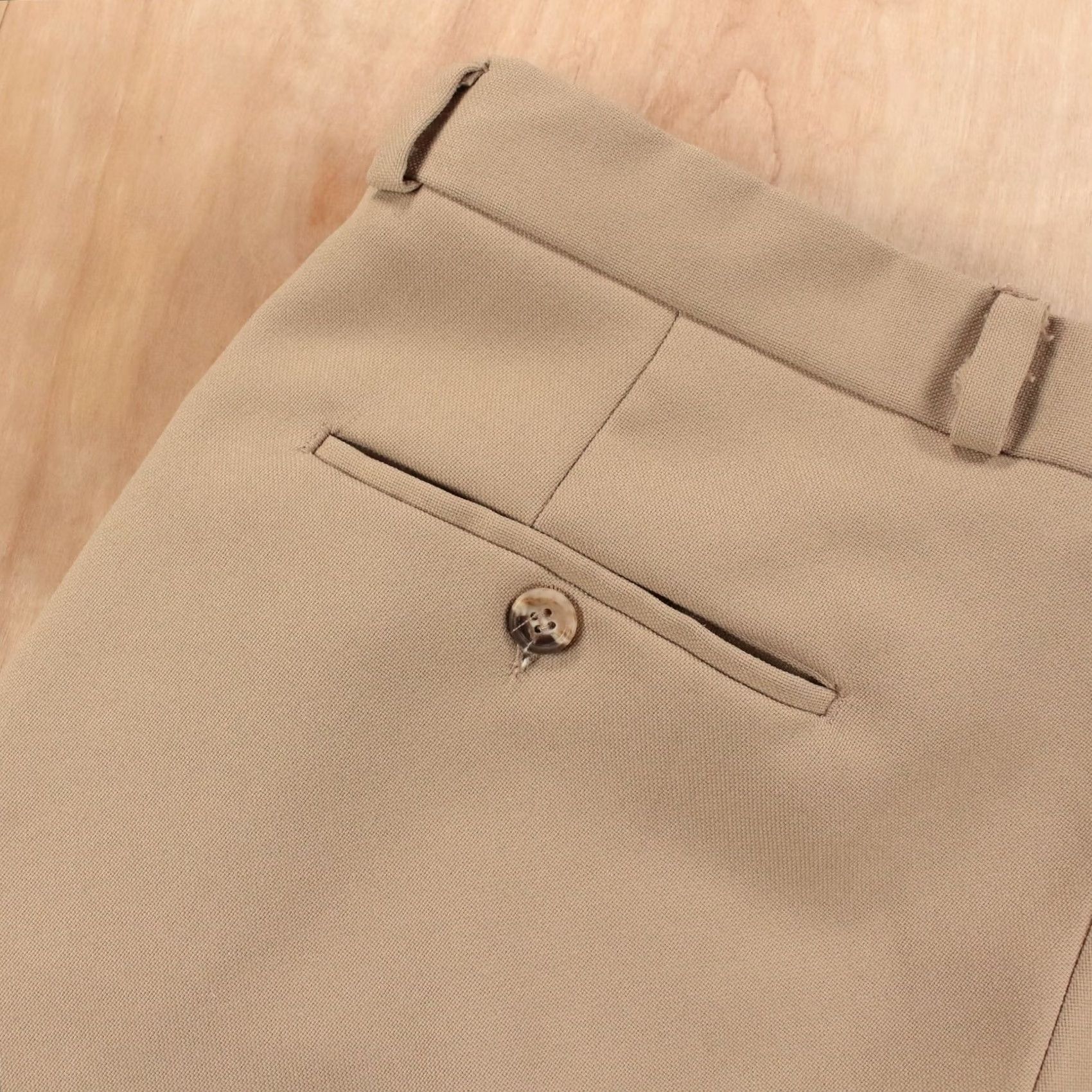 JW Anderson VINTAGE ANDERSON LITTLE polyester flat front straight leg pants 35x29 talon zip 70s Mens Size US 35 - 5 Thumbnail