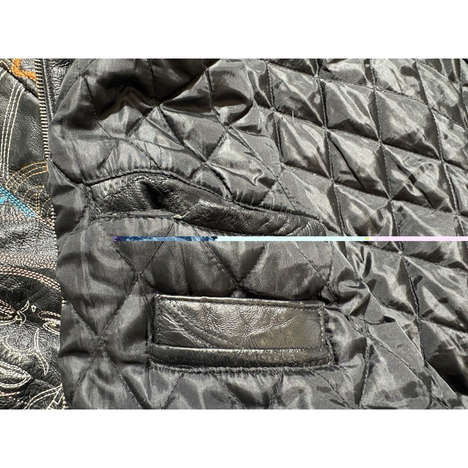 Other Scarface Leather Embroidered Fur Hood Jacket Black Y2K 5XL Size US XXL / EU 58 / 5 - 20 Thumbnail