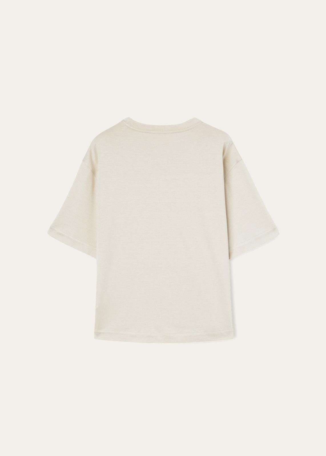 Loro Piana o1srvl11e1024 Cocooning Short Sleeve T-Shirt in Off White Size XL / US 12-14 / IT 48-50 - 2 Thumbnail