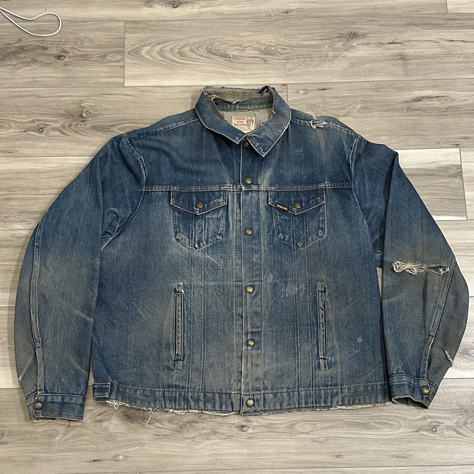Saddlebred Vintage 70s Saddle King Western Denim Jacket Large Cowboy Size US L / EU 52-54 / 3 - 1 Thumbnail