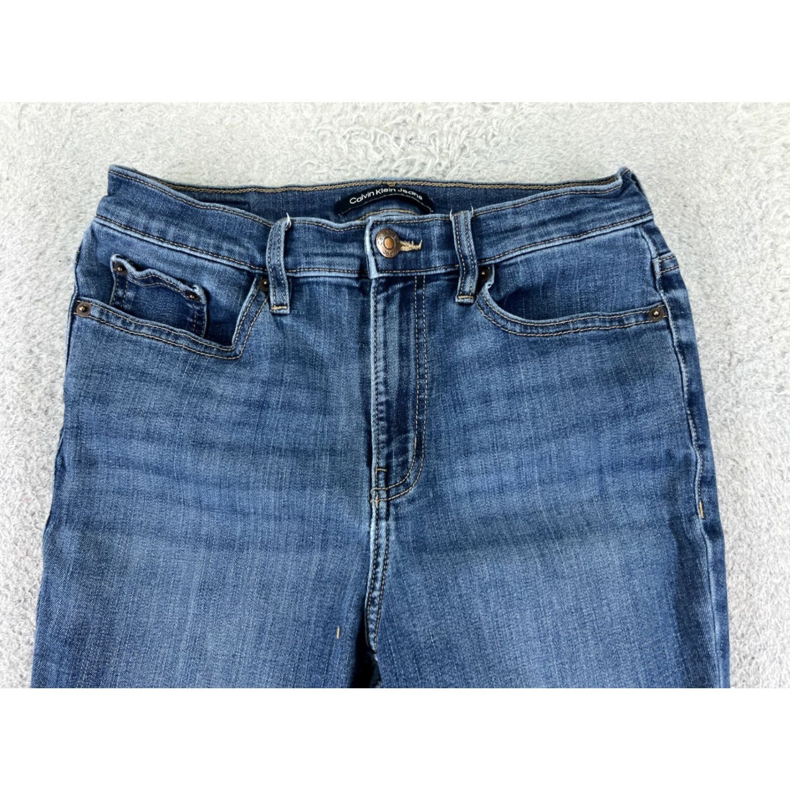 Calvin Klein Calvin Klein Jeans Women 27 Blue Skinny Ankle Zip High Rise Cotton Blend 24x26 Denim 5-Pocket Womens Modern American Designer Size 27" / US 4 / IT 40 - 4 Thumbnail