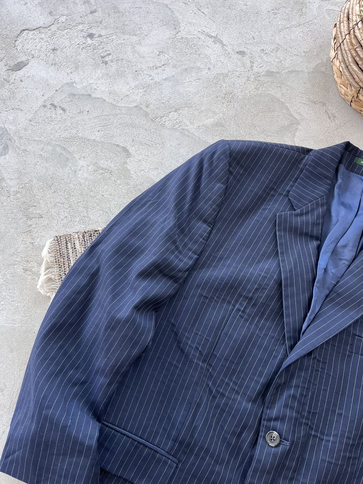 Polo Ralph Lauren Vintage Polo Ralph Lauren Navy Striped Blazer Avantgarde Y2K Size 44R - 4 Thumbnail