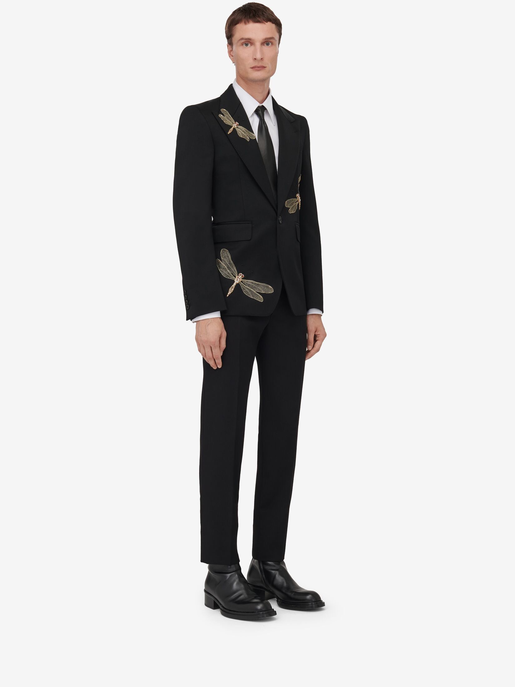 Alexander McQueen o1w1db10725 Dragonfly Applique Single-Breasted Jacket Black Size US M / EU 48-50 / 2 - 3 Thumbnail